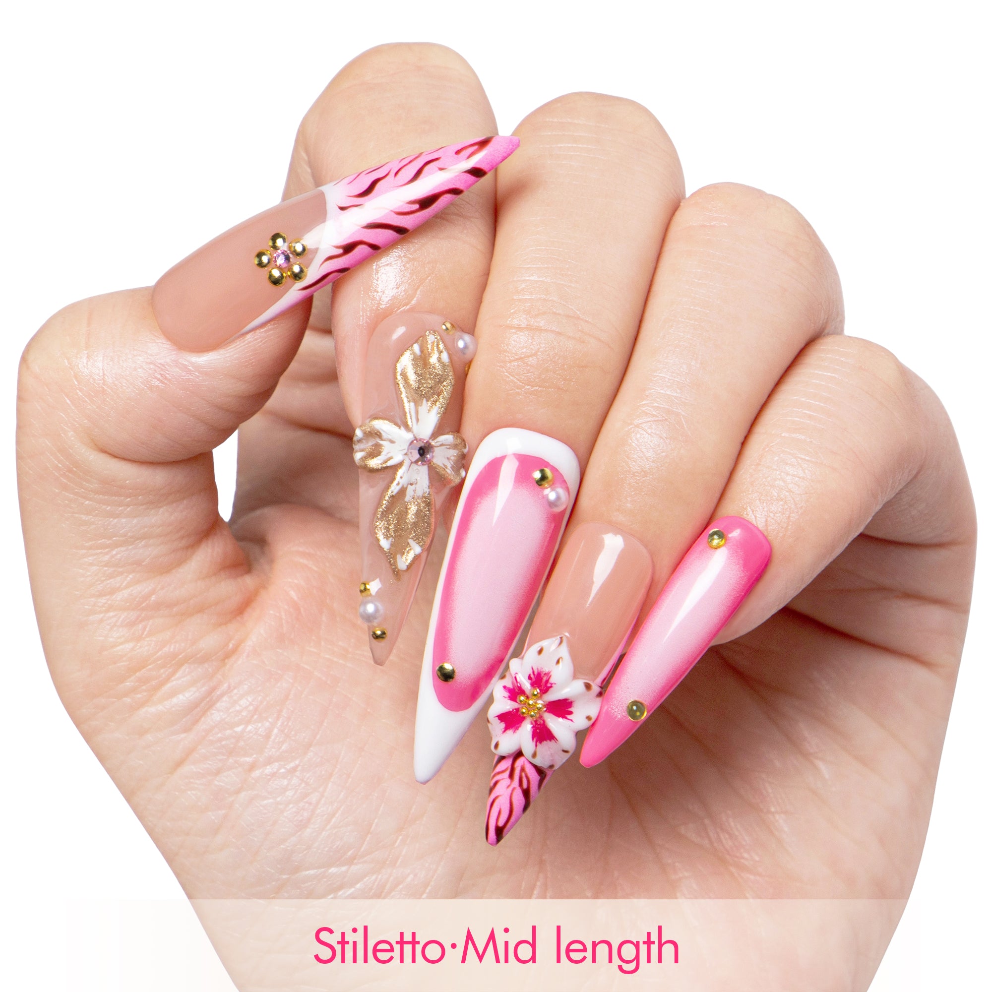Rosewater Bloom Handmade Nails H499