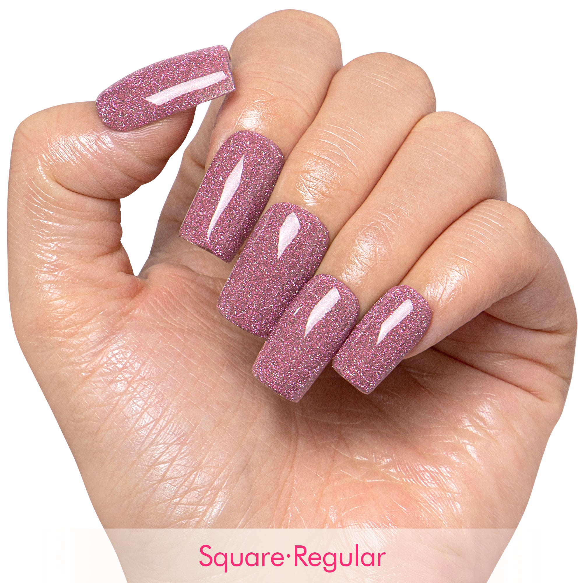 Pink Stardust Handmade Nails H529