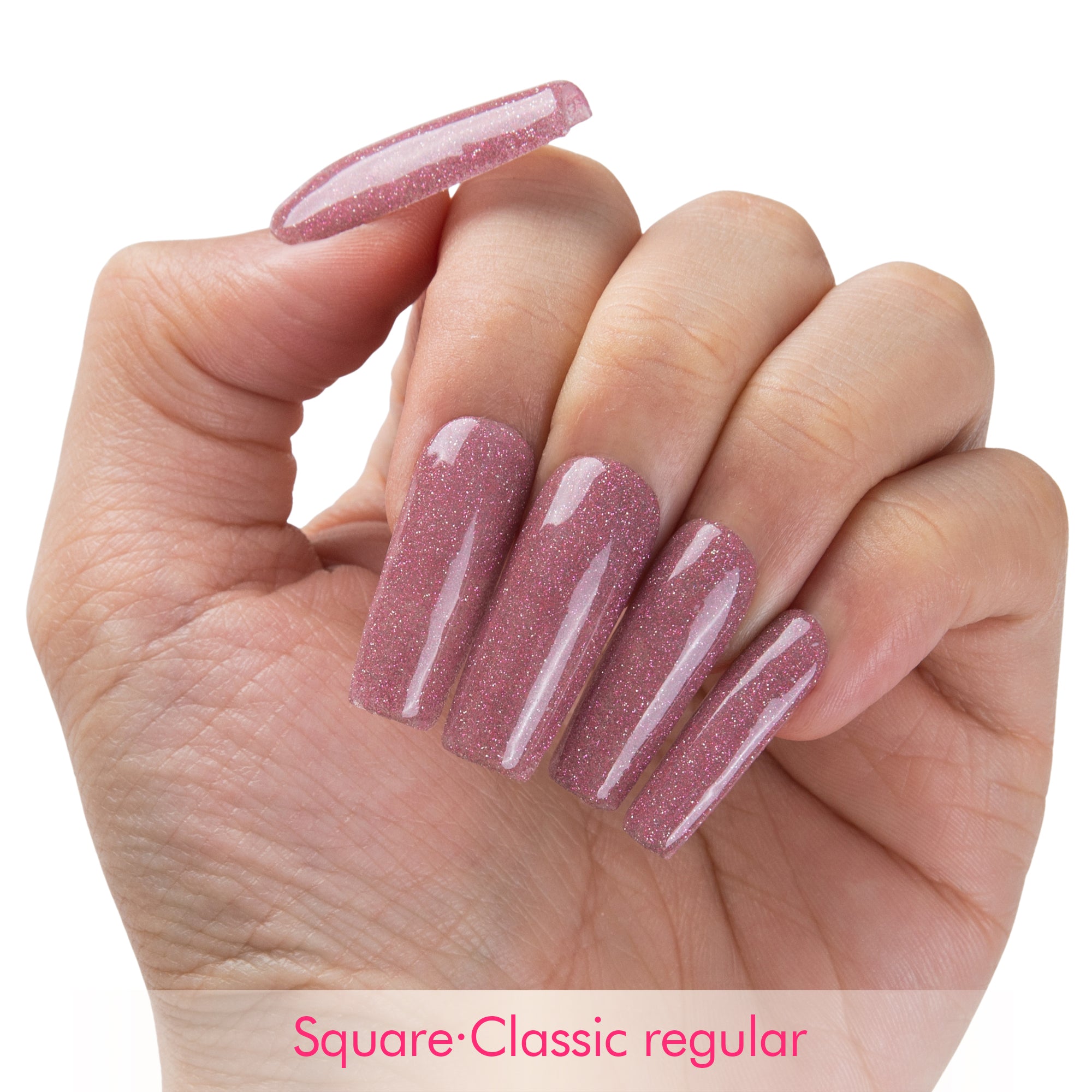 Pink Stardust Handmade Nails H529