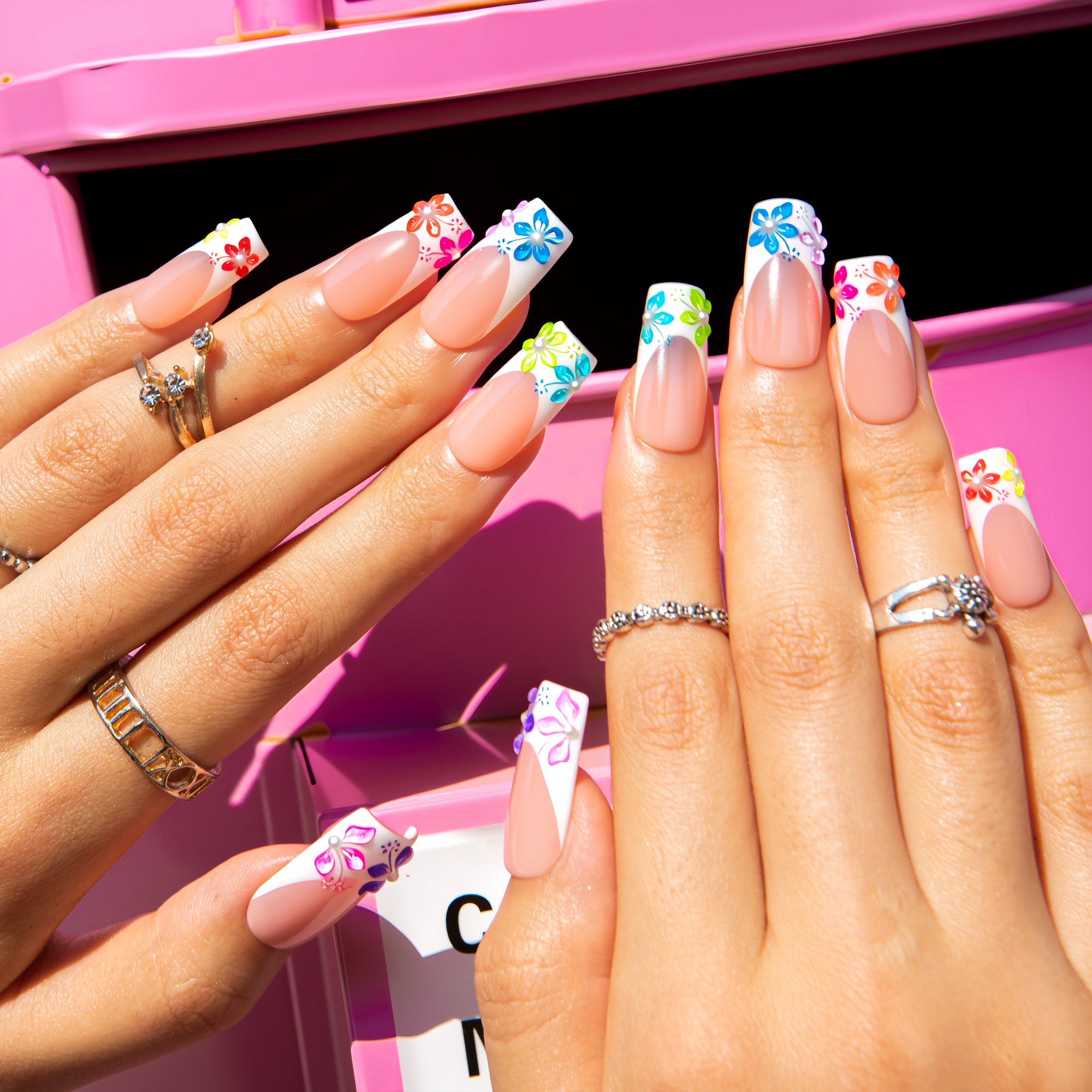 Tropical Garden Handmade Nails H538