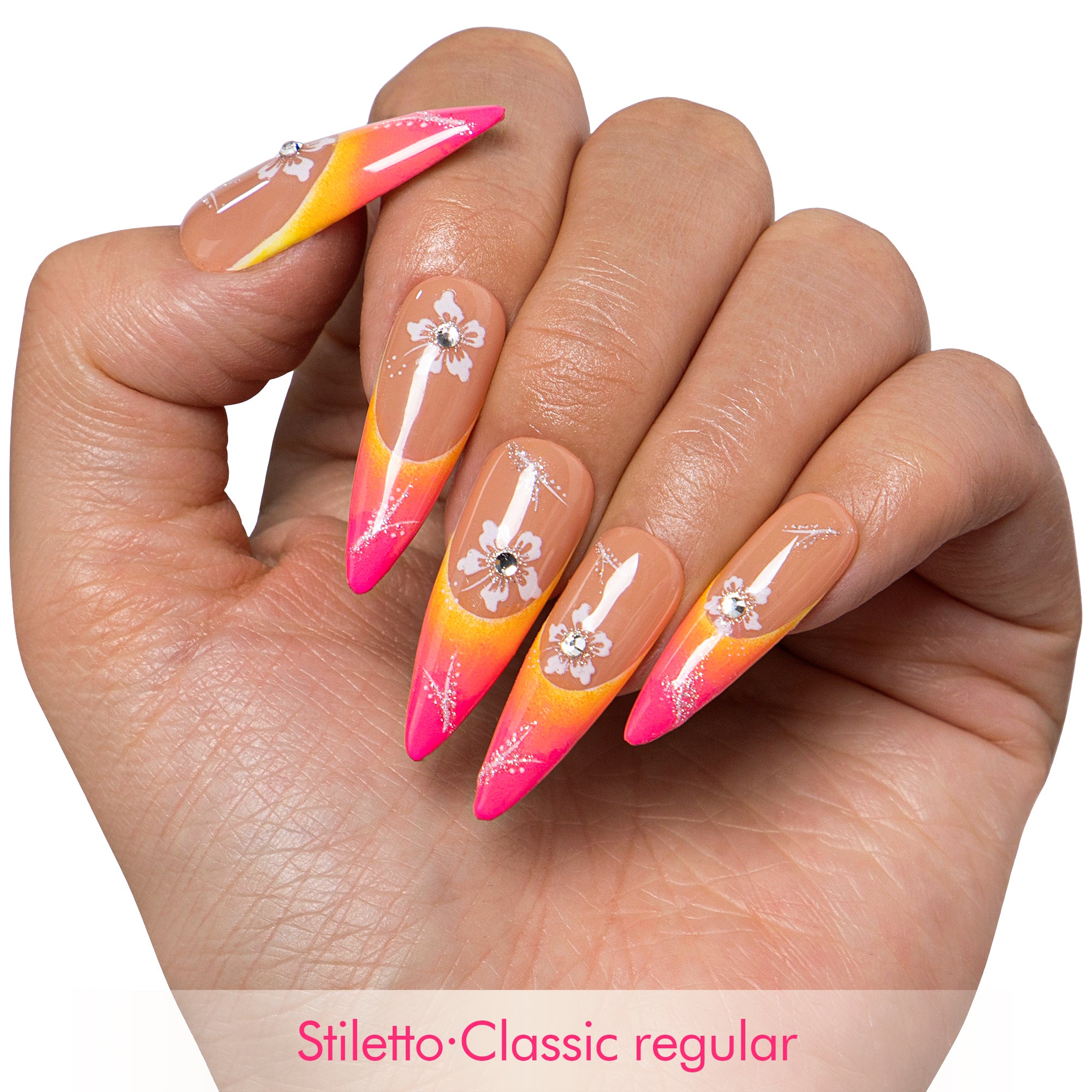 Sunset Bloom Handmade Nails H541