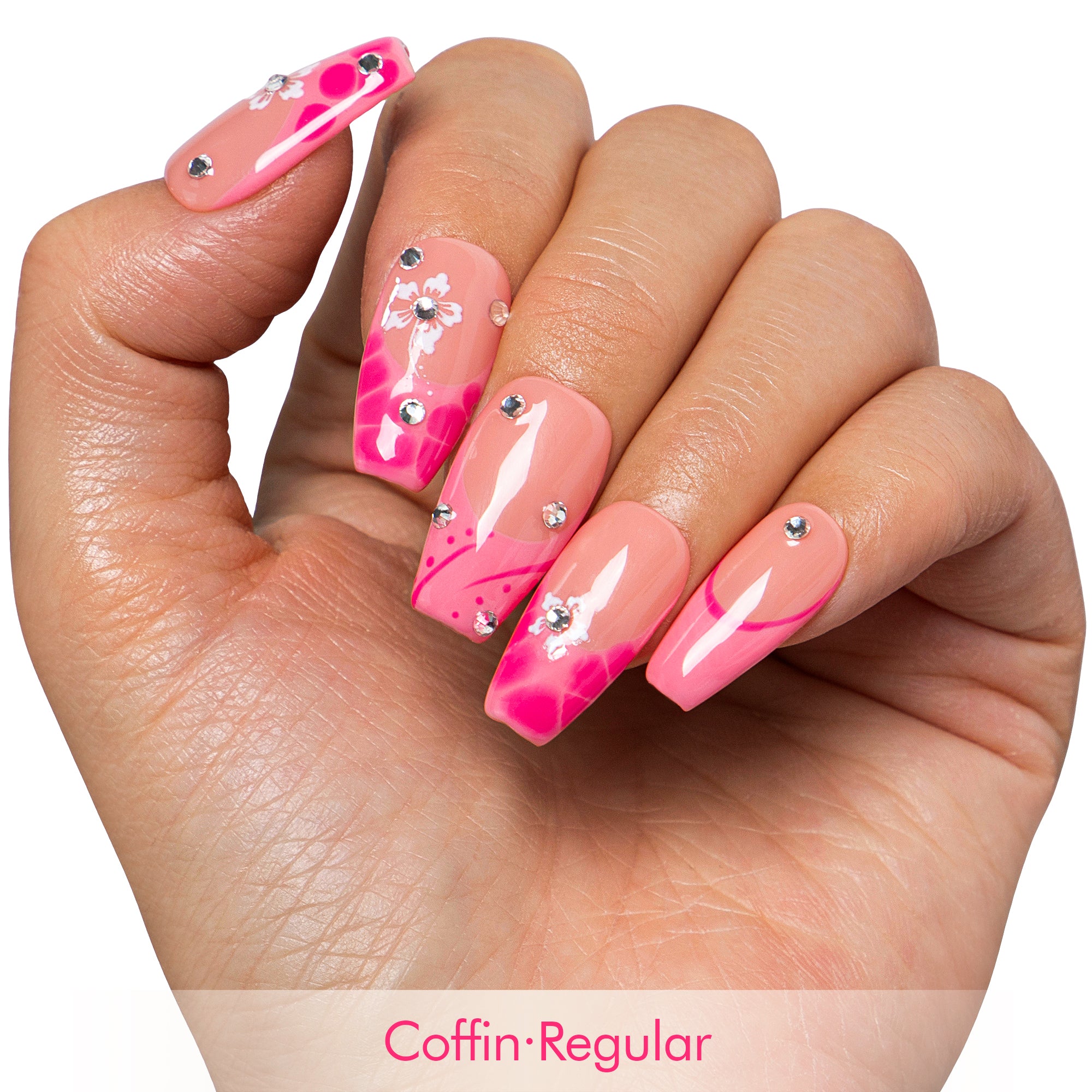 Blossom Sparkle Handmade Nails H542