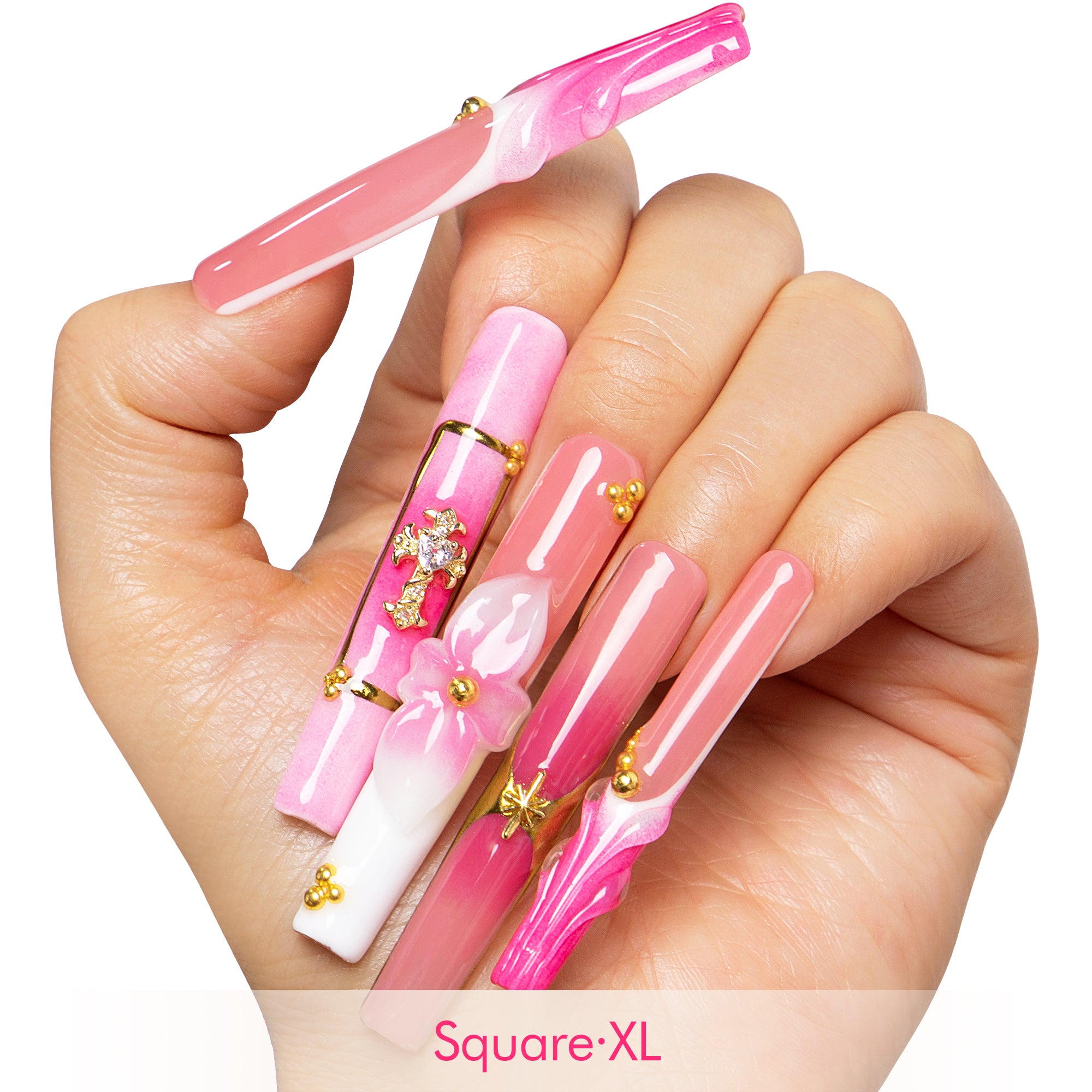 Bubblegum Reef Handmade Nails H547