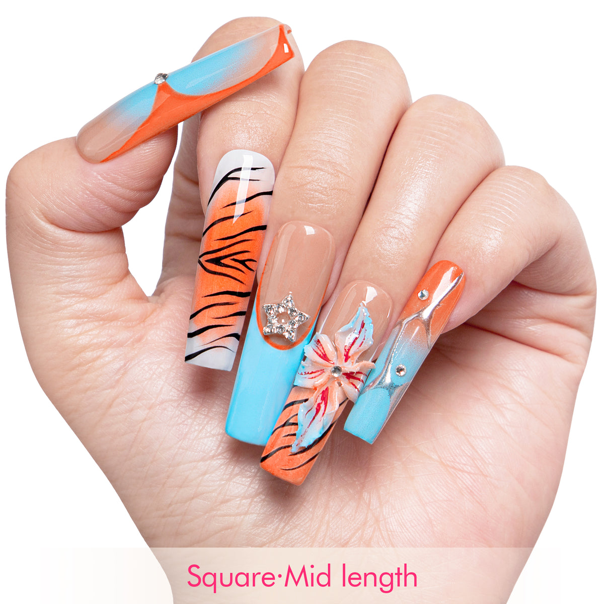 Sunburn Safari Handmade Nails H554