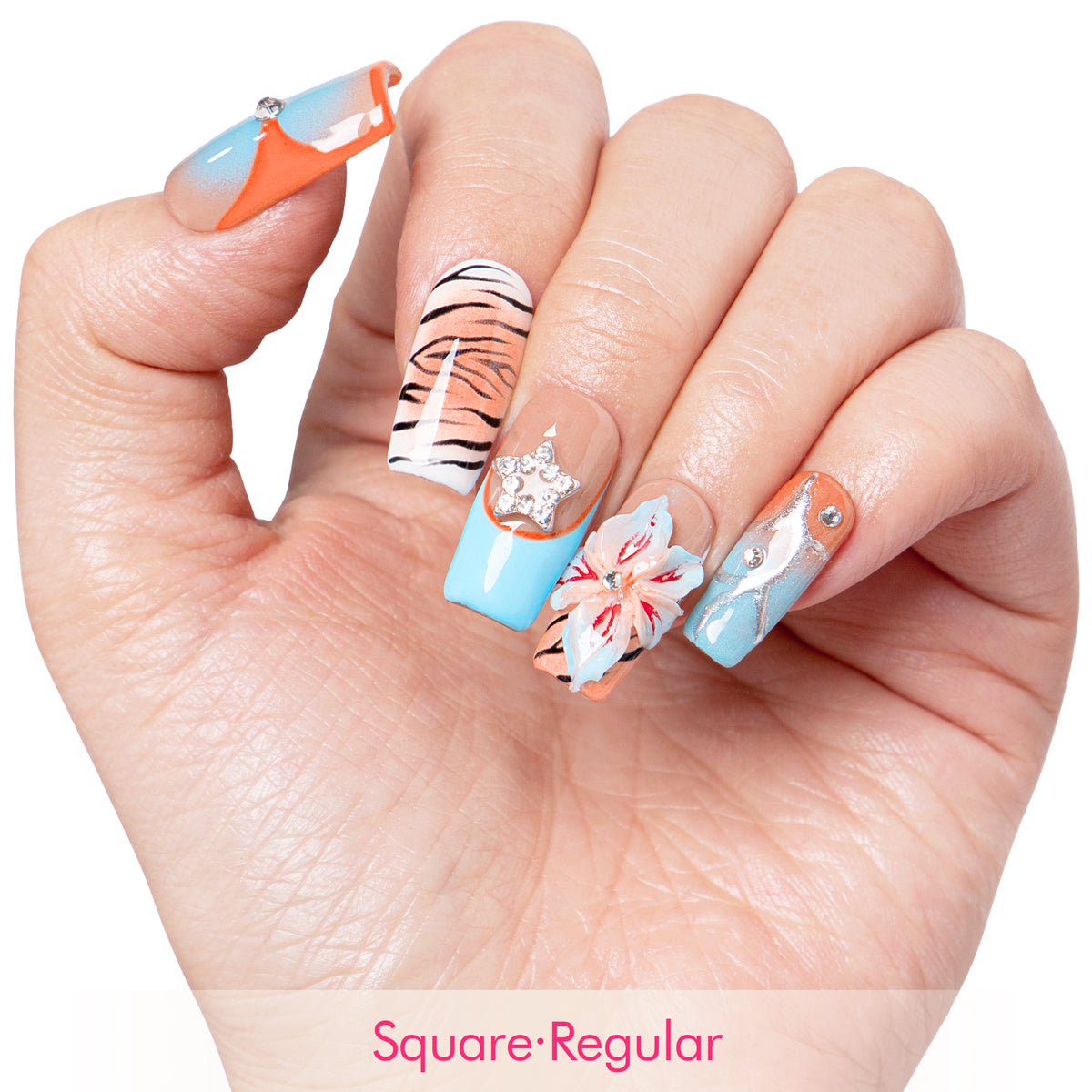 Sunburn Safari Handmade Nails H554