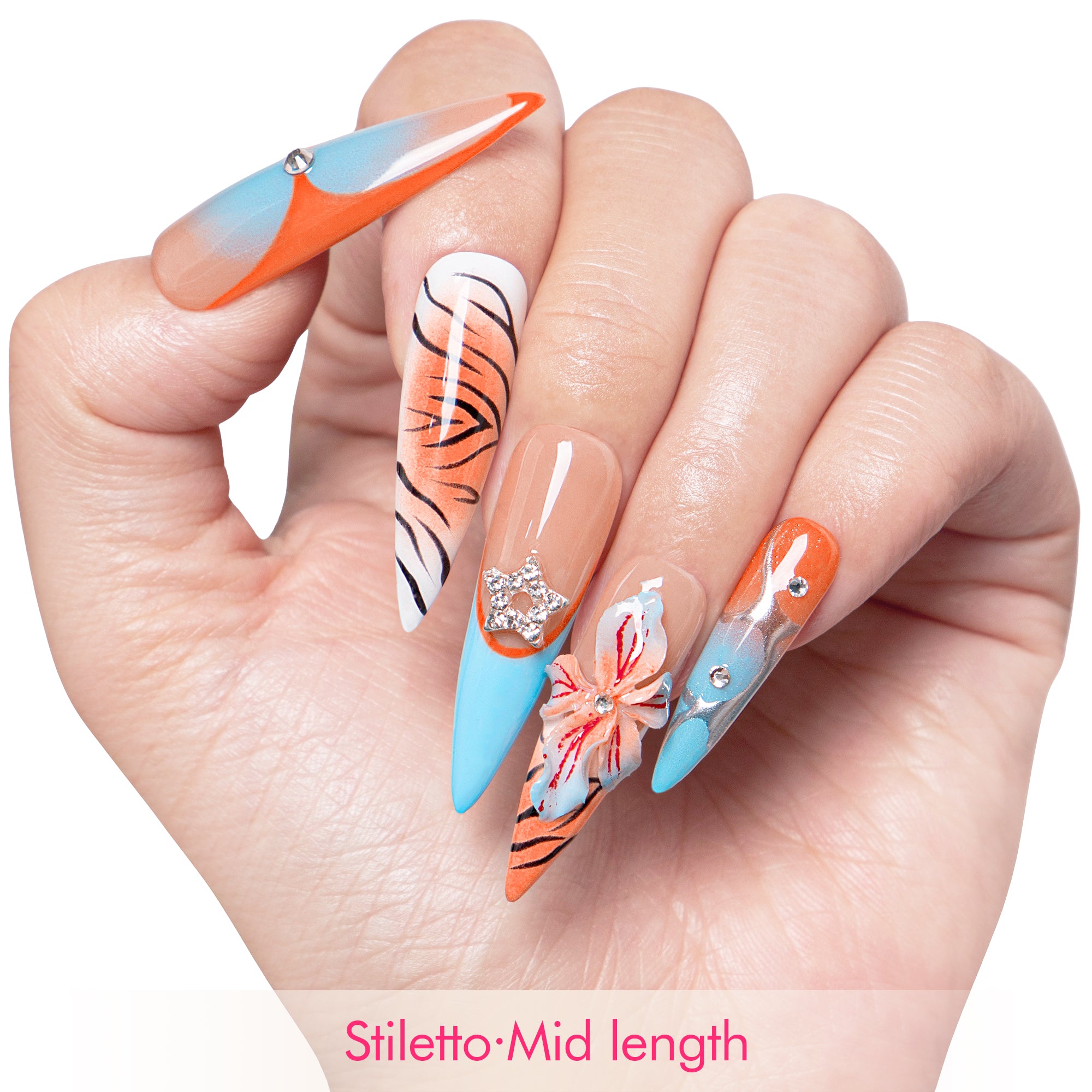 Sunburn Safari Handmade Nails H554