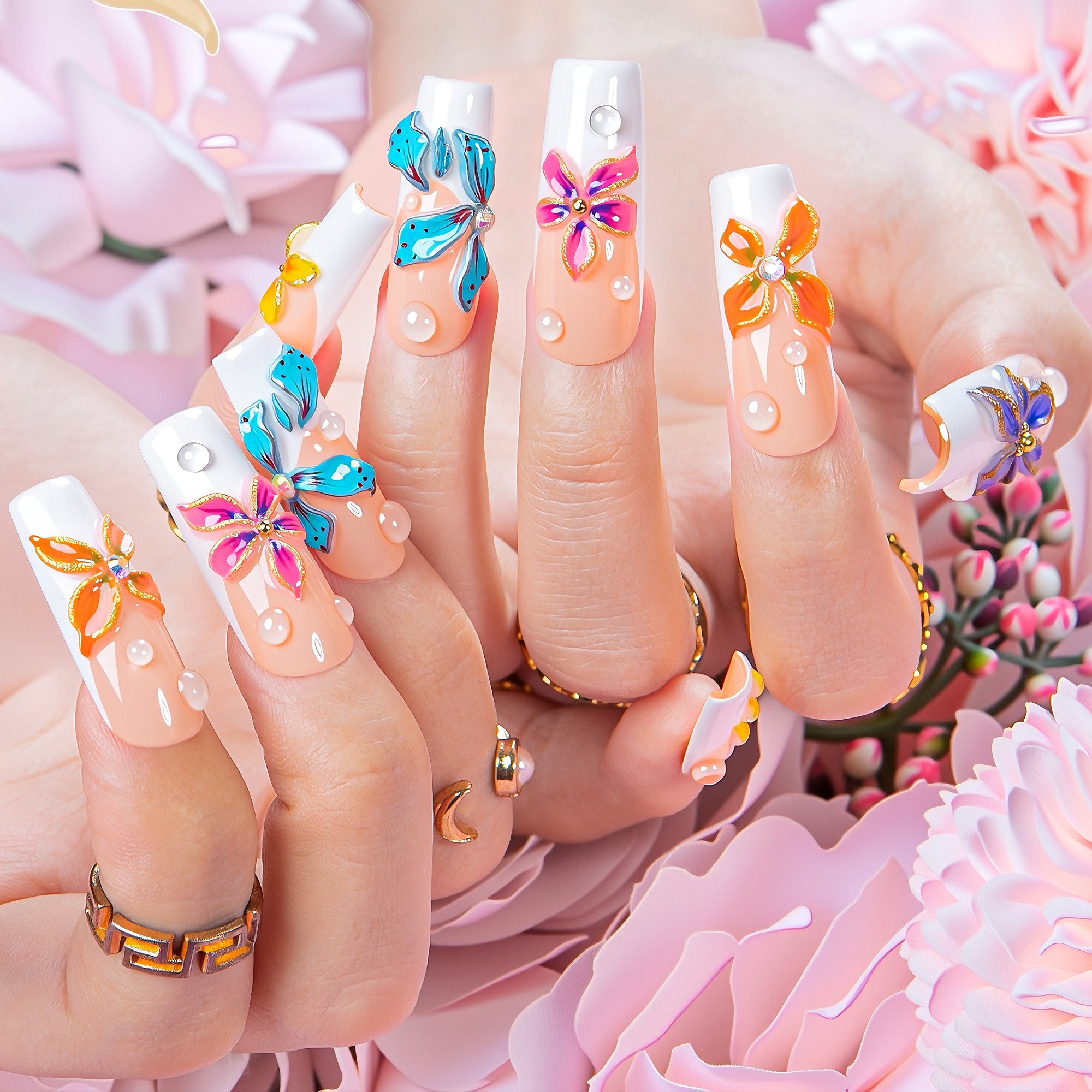 Flower Girl Energy Handmade Nails H557