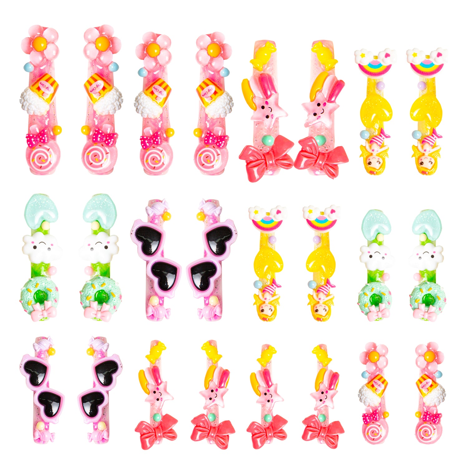 Candy Junk Handmade Nails 24pcs H55 | Lovful.com