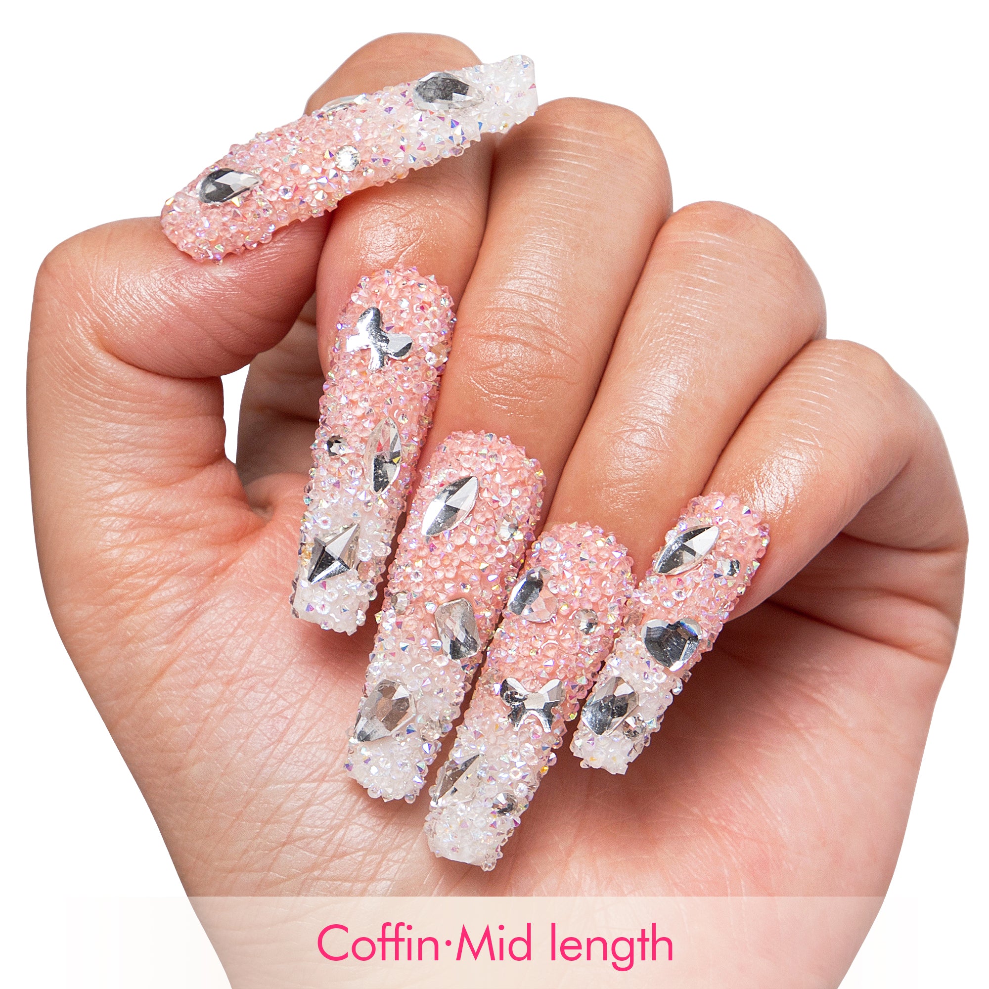 Berry Shake Pink Handmade Nails H56