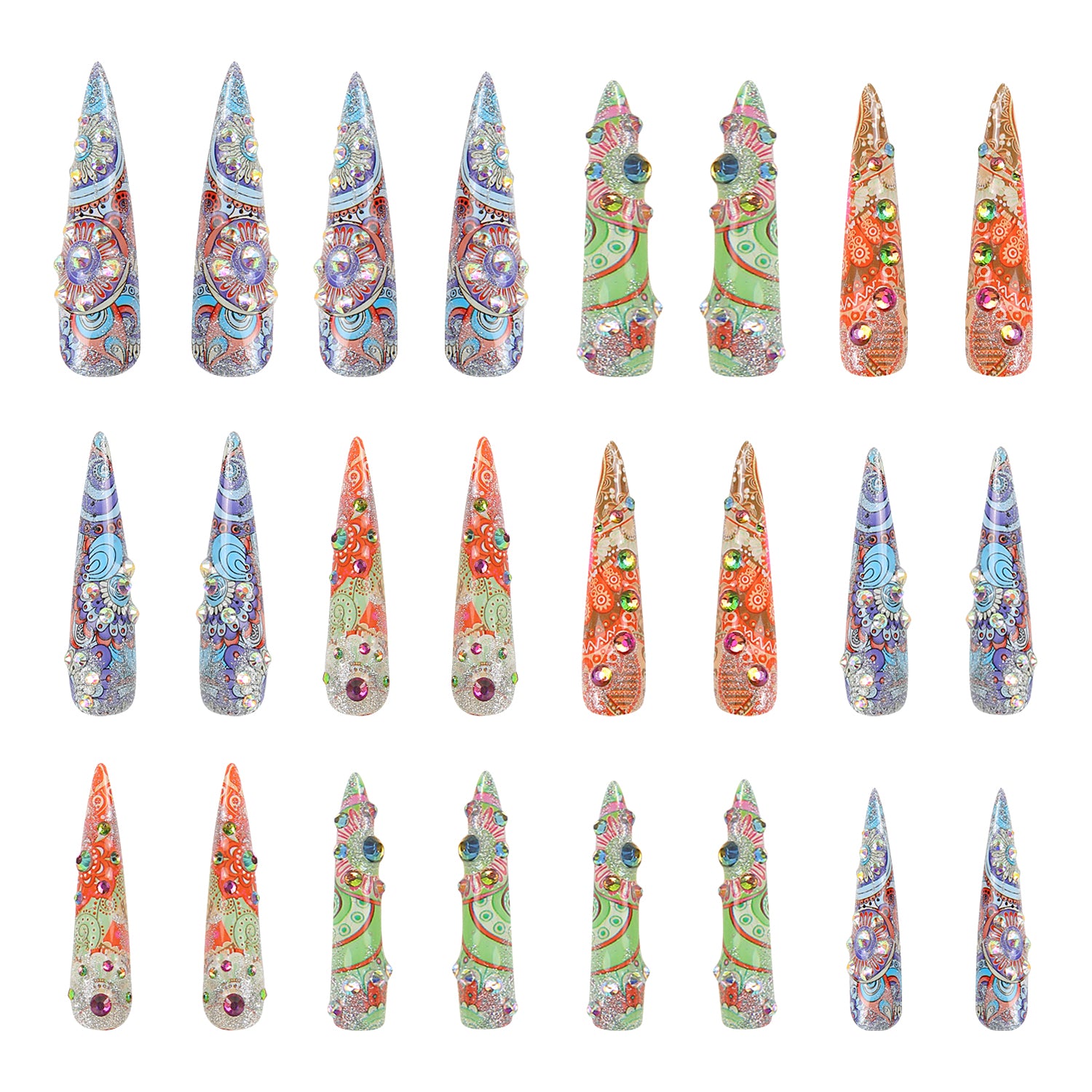 Boho Rhapsody Handmade Nails 24pcs H57