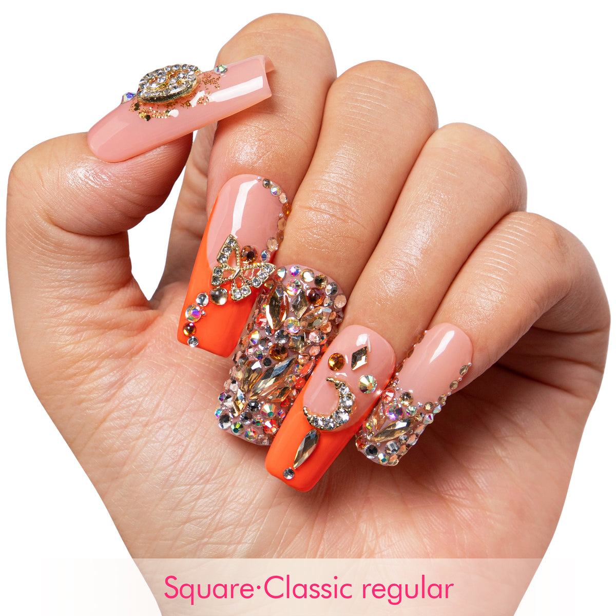 Neon Moon Cancer Handmade Nails H590