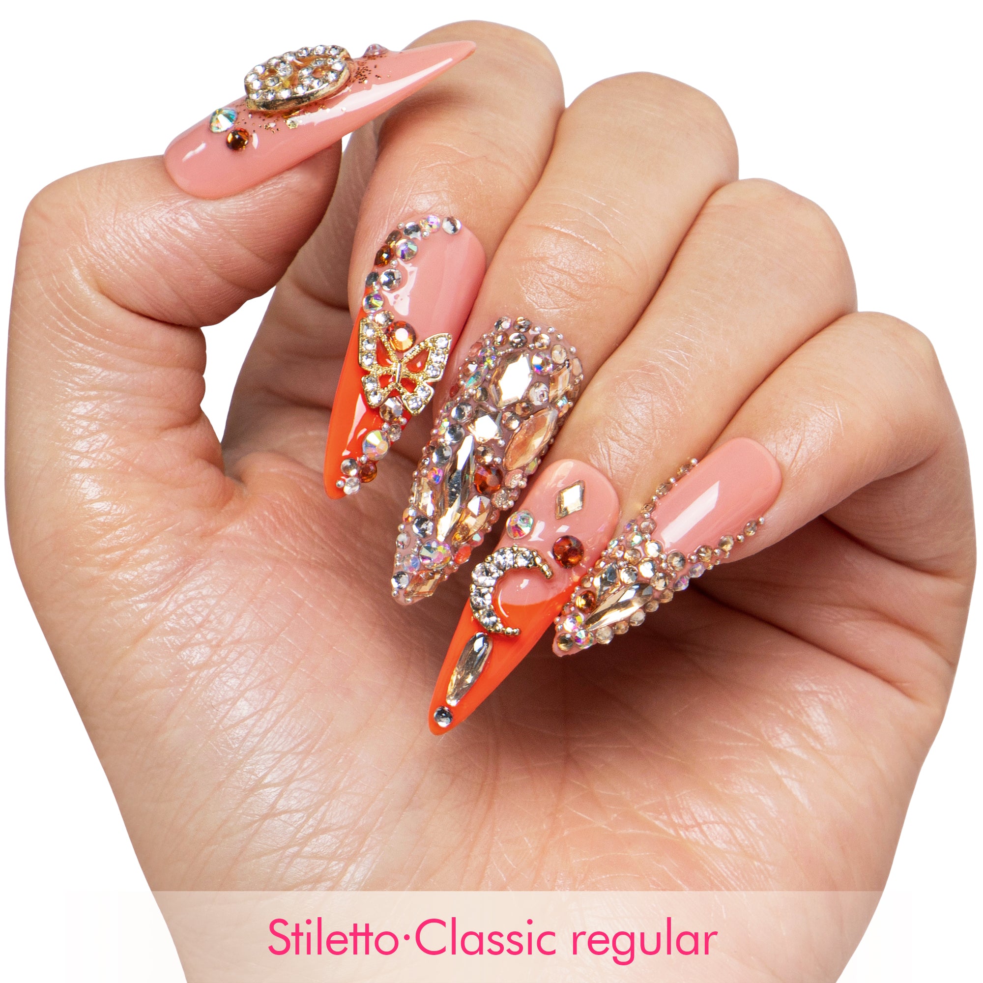 Neon Moon Cancer Handmade Nails H590
