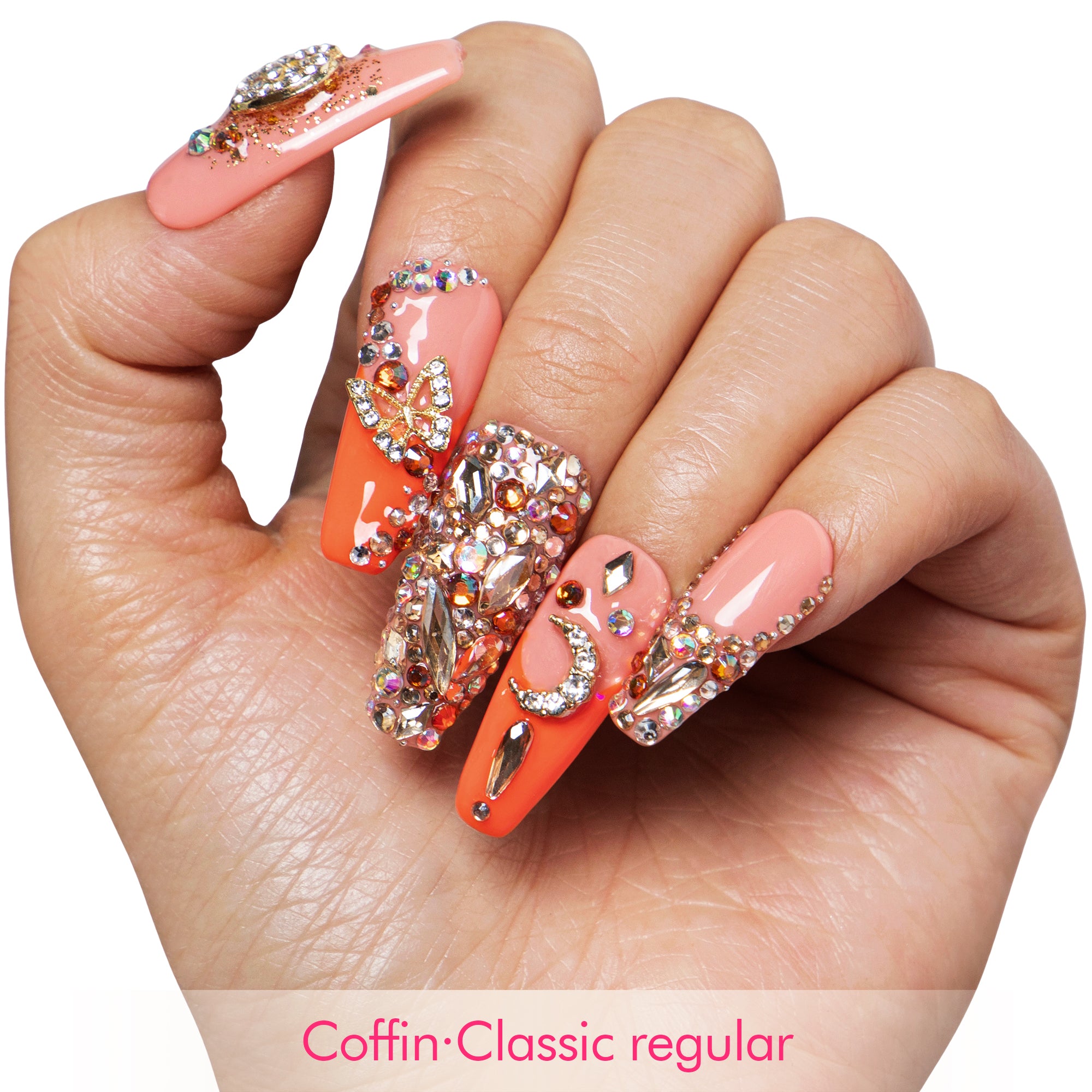 Neon Moon Cancer Handmade Nails H590