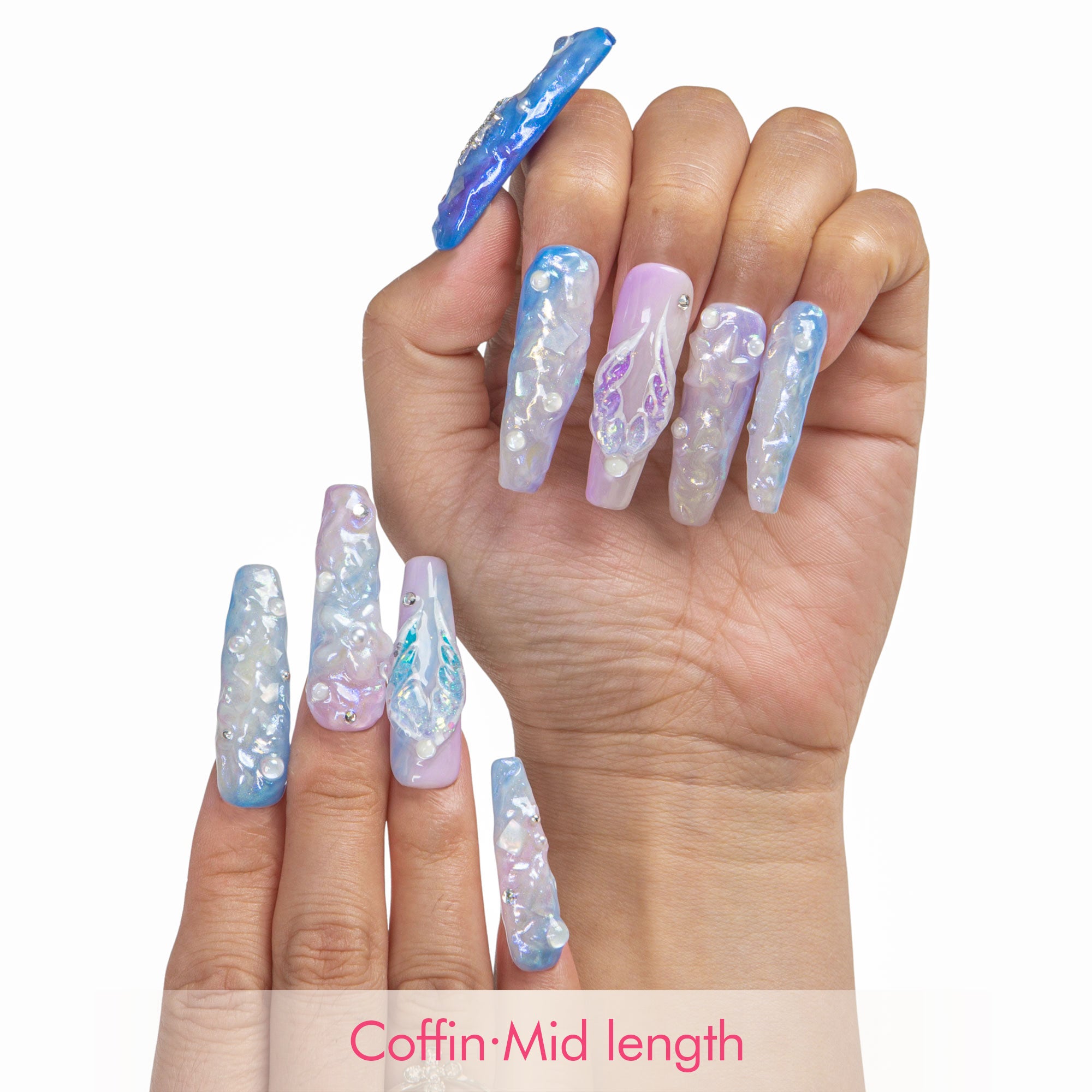 Pisces Moonrise Handmade Nails H592