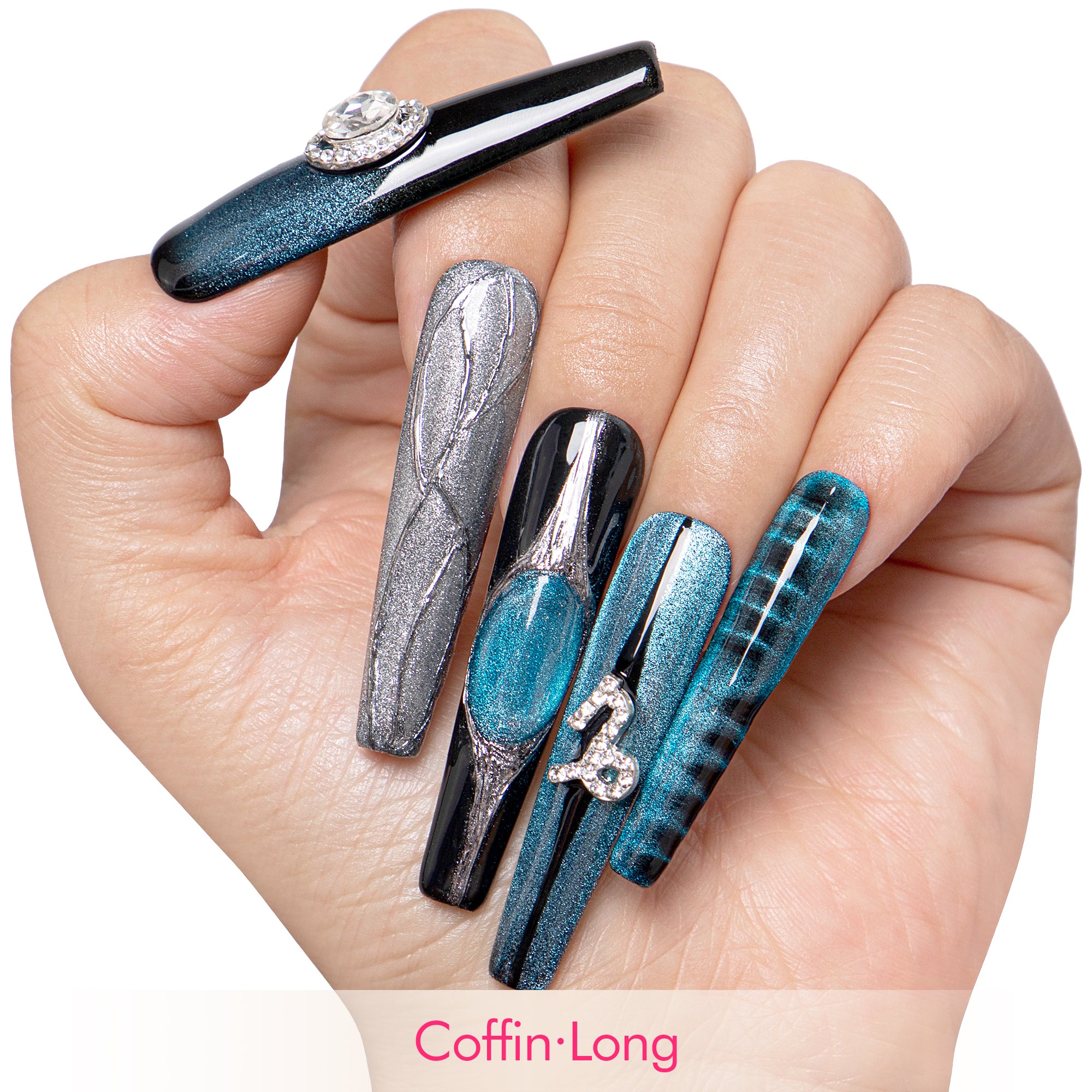 Capricorn Cosmic Energy Handmade Nails H597