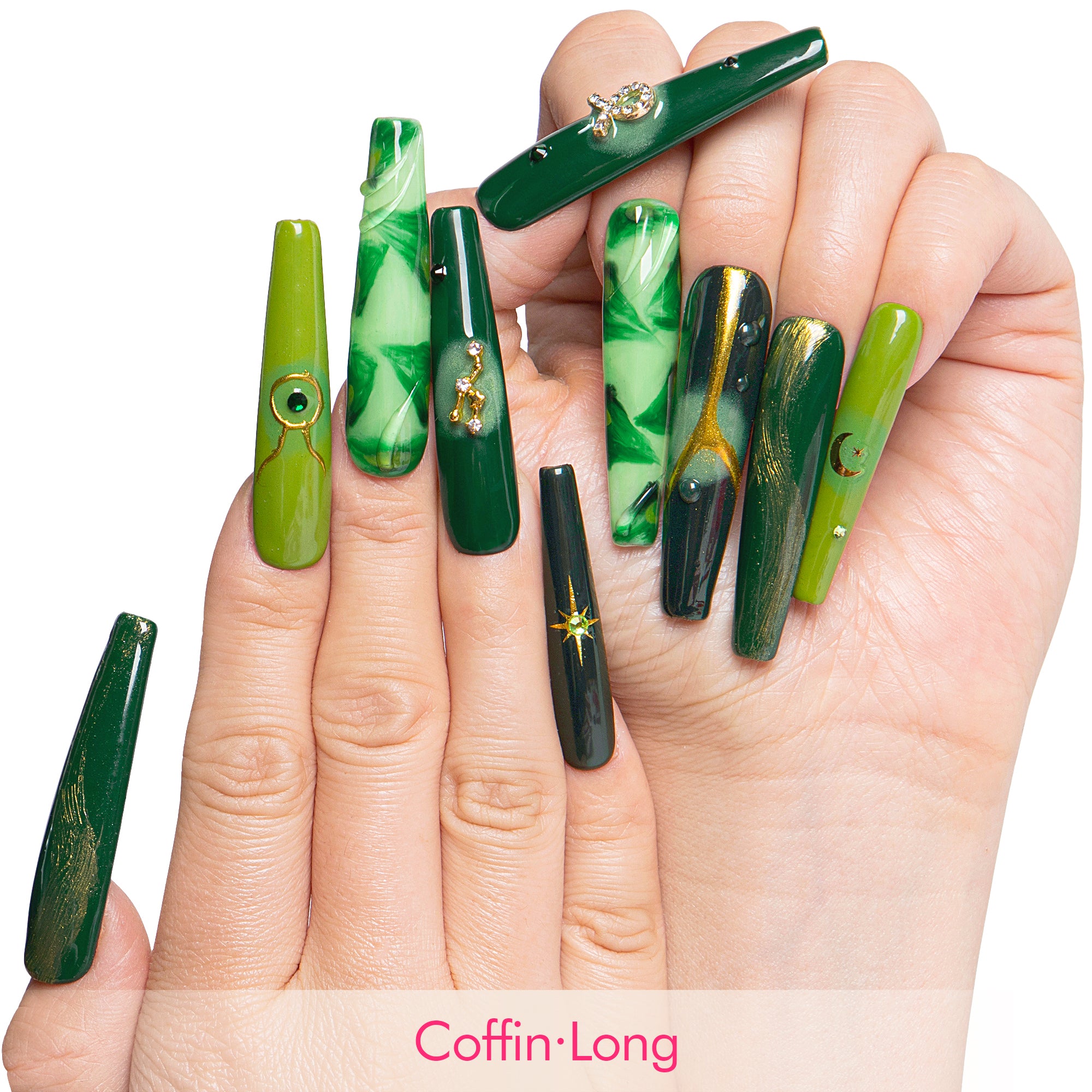 Taurus in Retrograde Handmade Nails H598