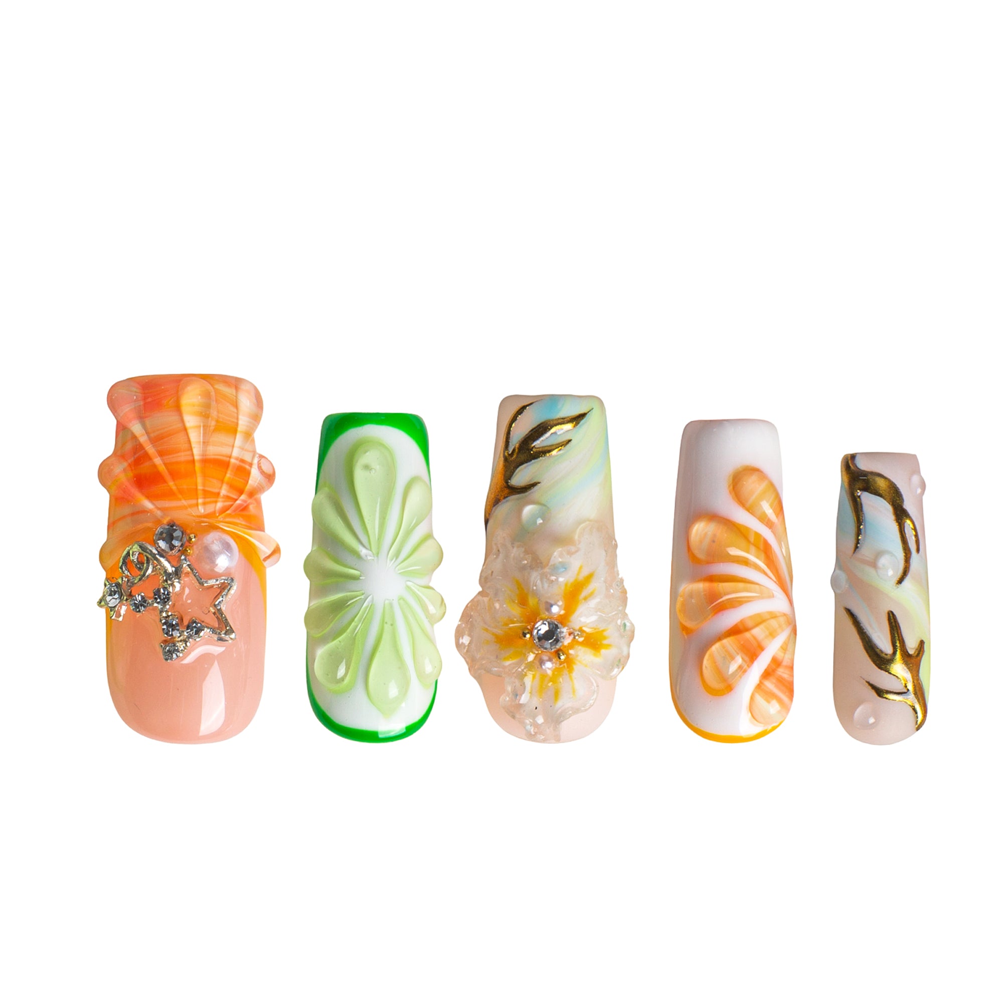 Juicy But Jaded Handmade Square Nails H605 RTS