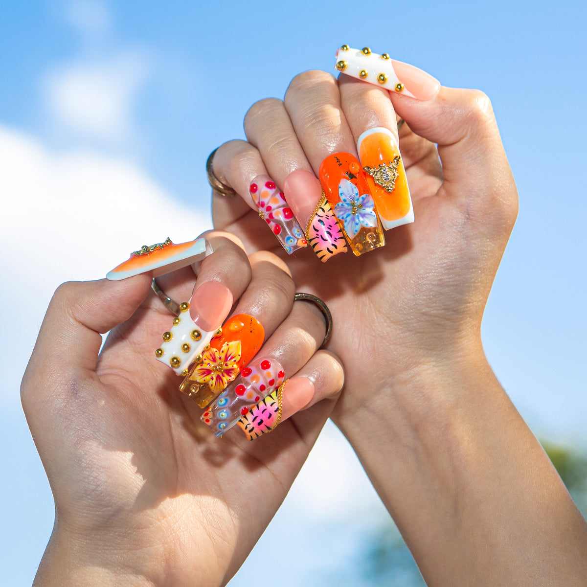 Tropical Trouble Handmade Nails H612