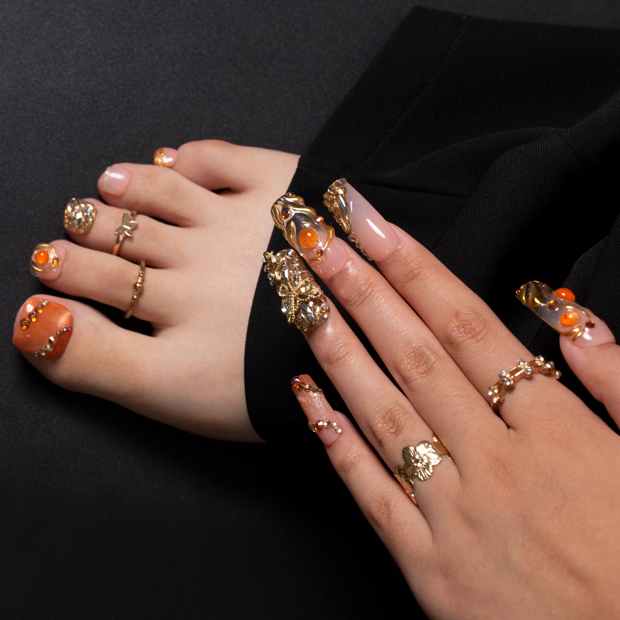 Melted for You Combo Set Handmade Nails H614+T614