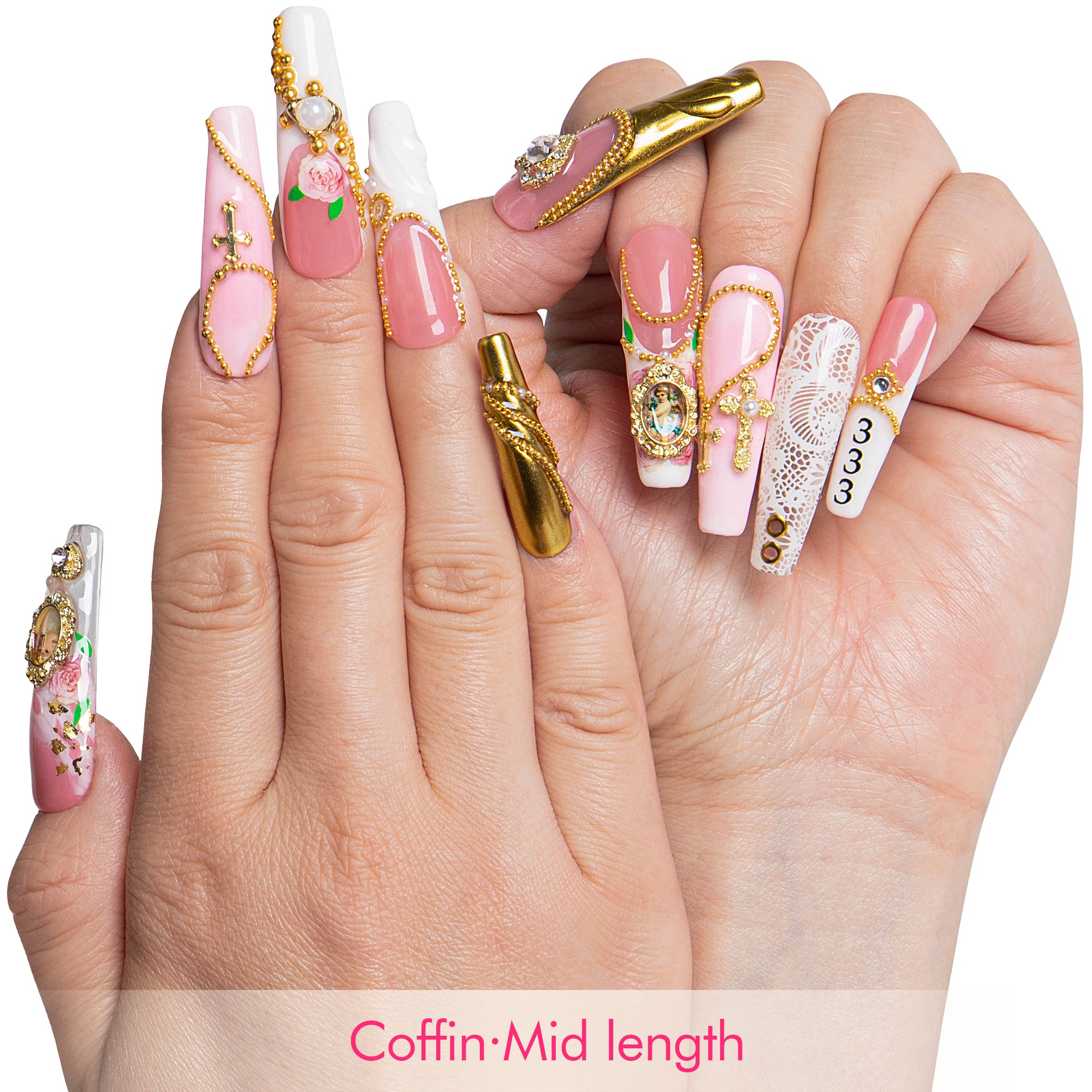 Gilded Heartbreak Handmade Nails H615