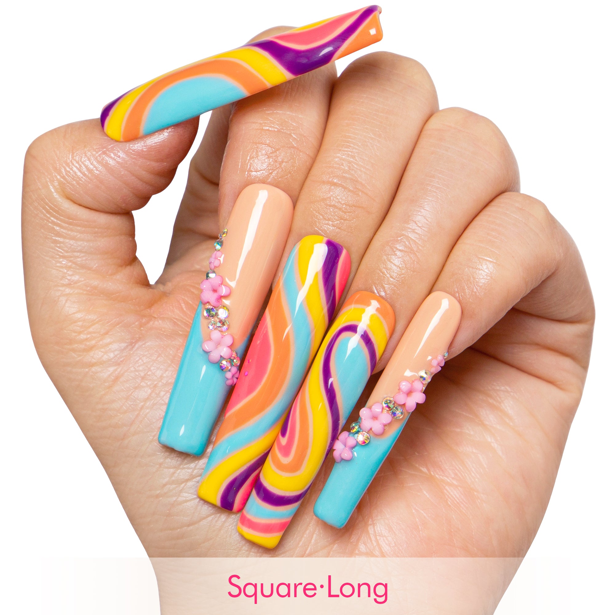 Too Groovy To Text Back Handmade Nails H619