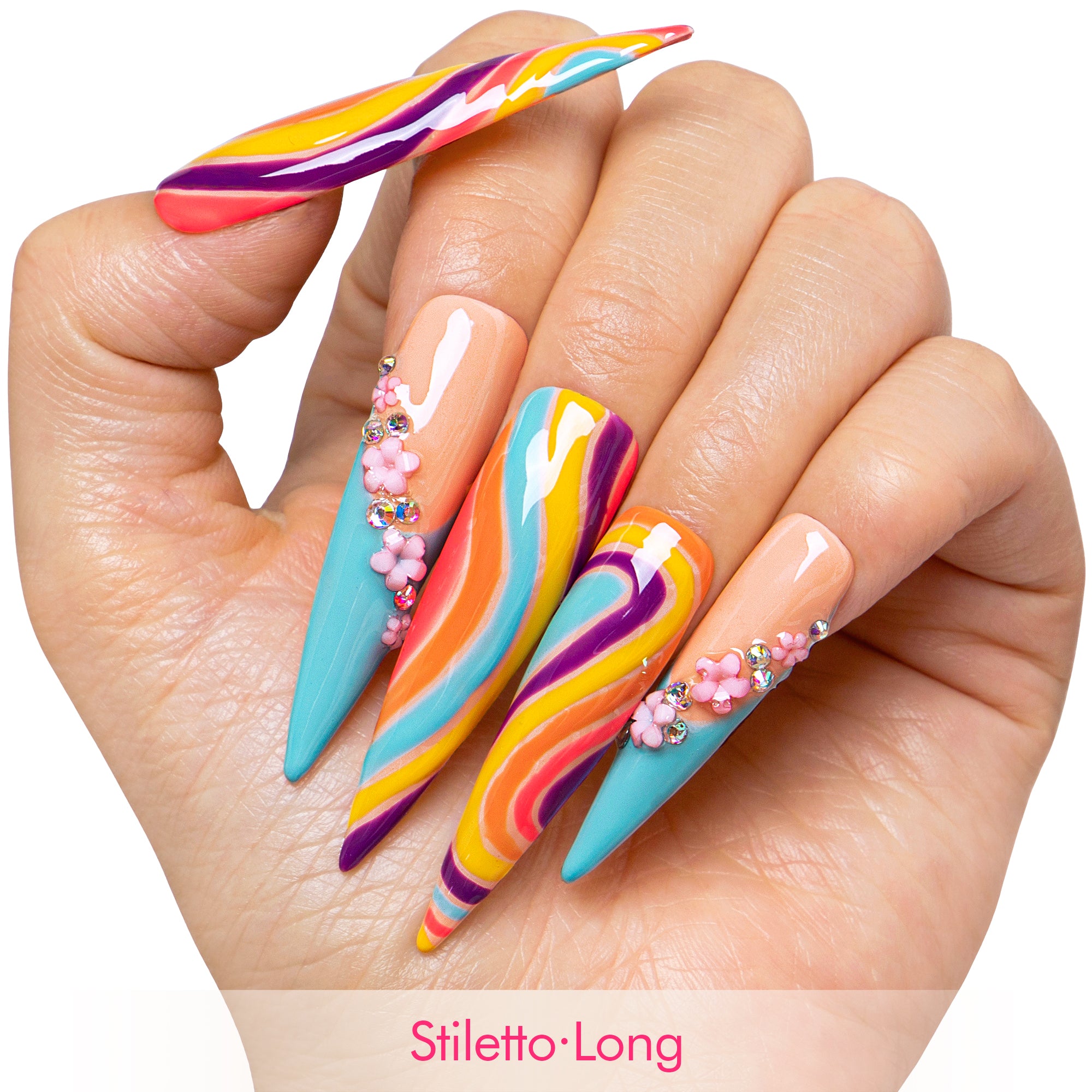 Too Groovy To Text Back Handmade Nails H619