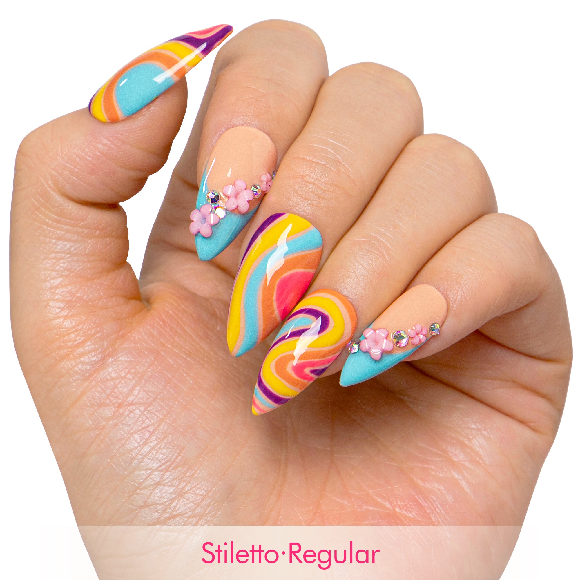 Too Groovy To Text Back Handmade Nails H619