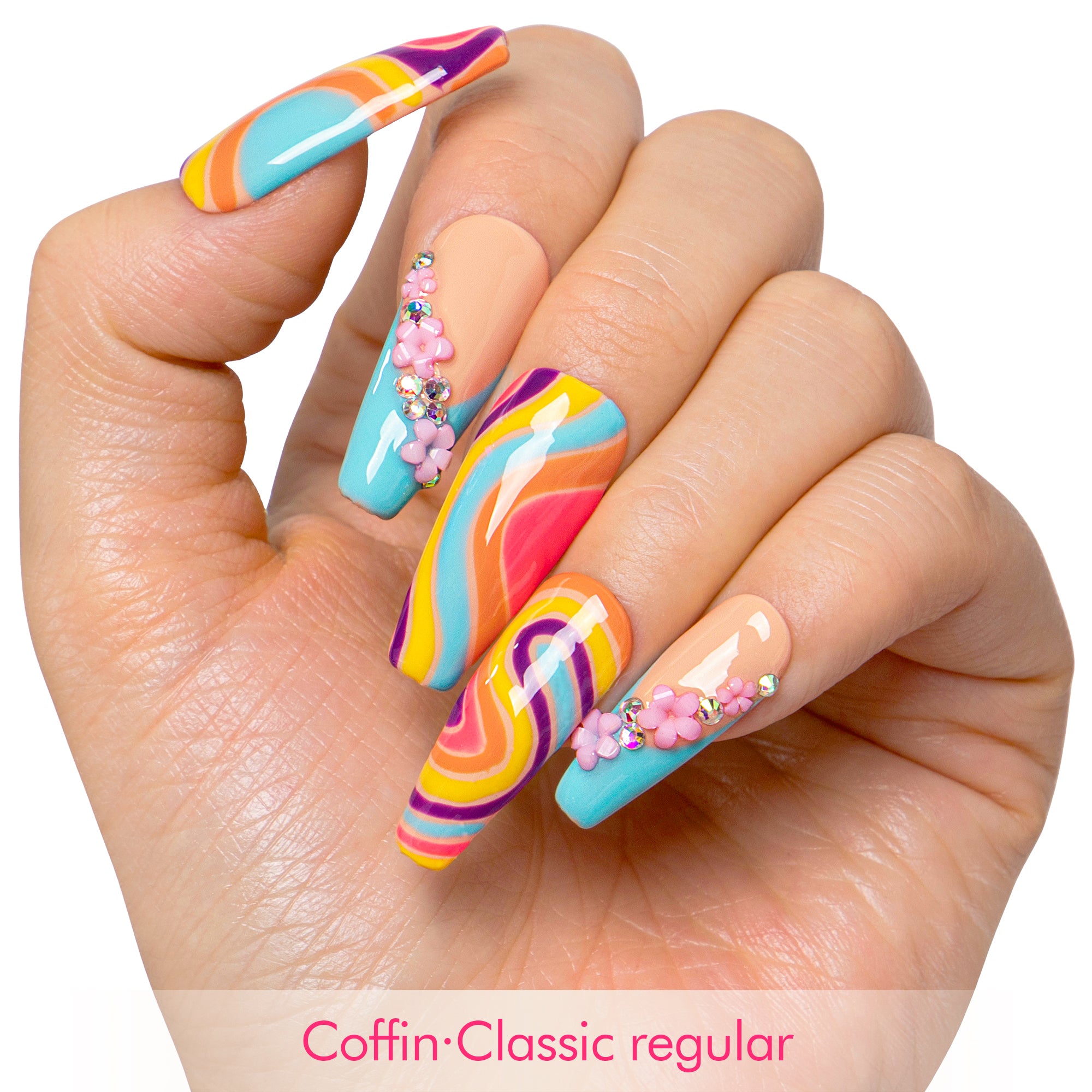 Too Groovy To Text Back Handmade Nails H619