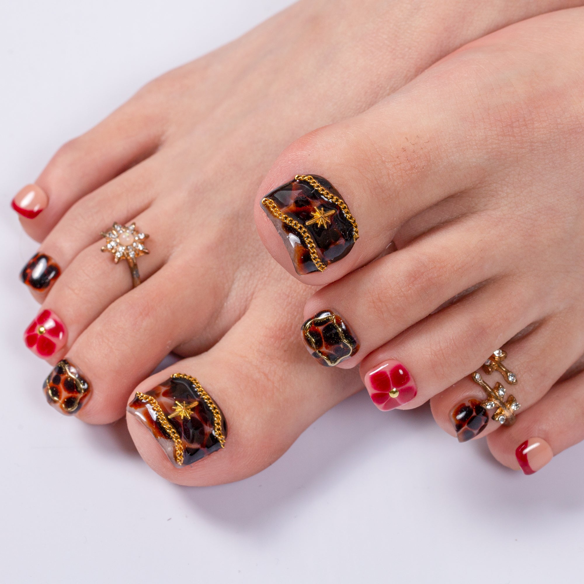 Sinner’s Bloom T623 Toe Nails - 20Pcs Free Size