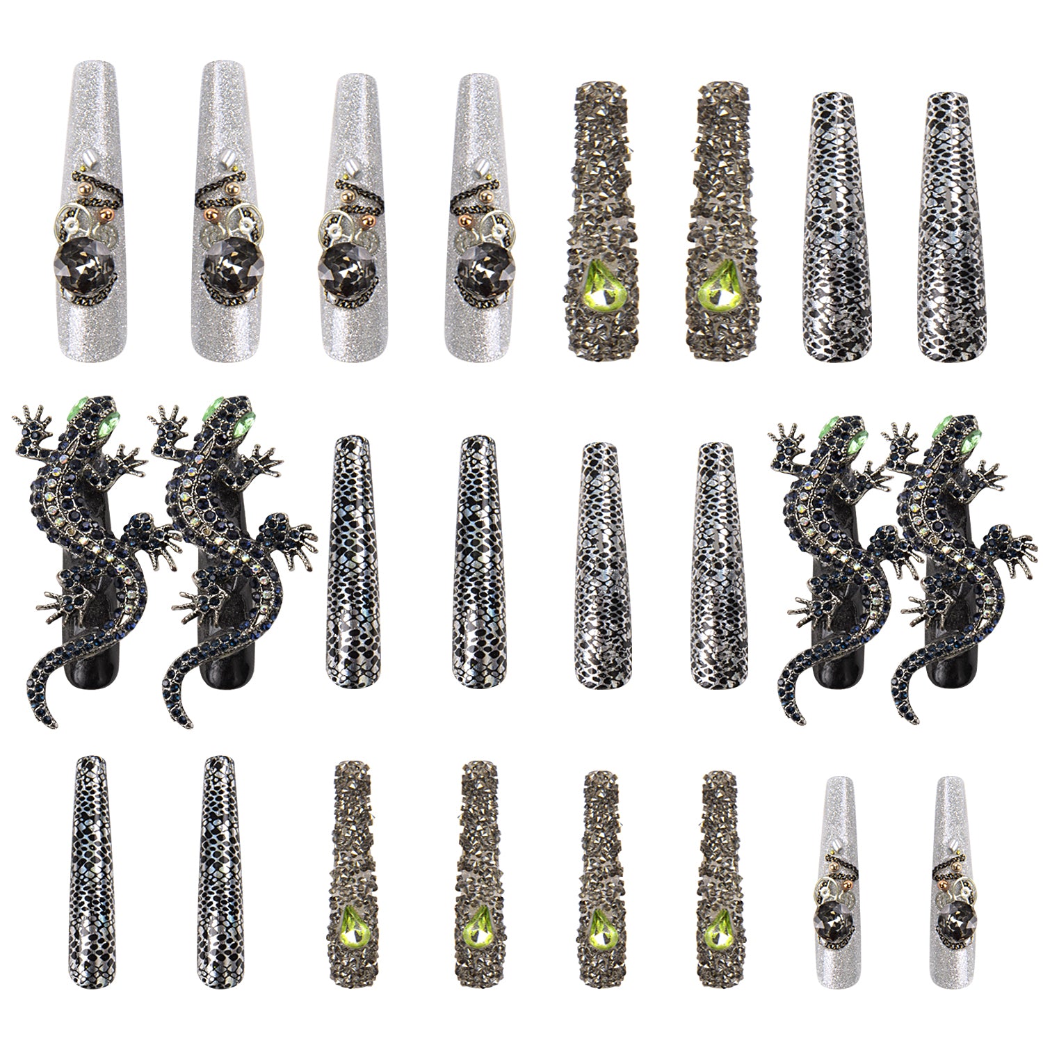 Mr Gecko Handmade Nails 24pcs H62 Press On Nails