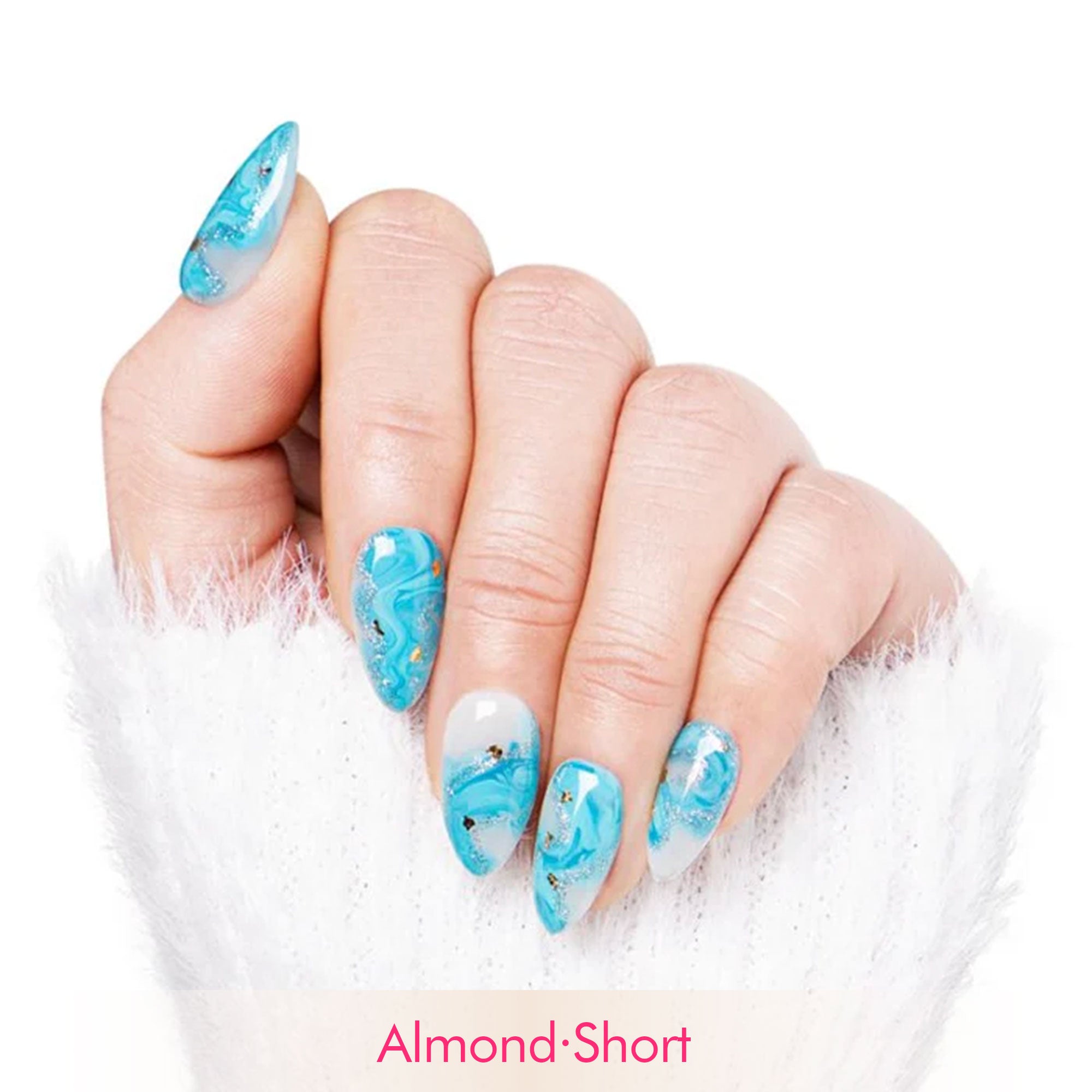 Blue Bay Wave Blue Handmade Nails H63