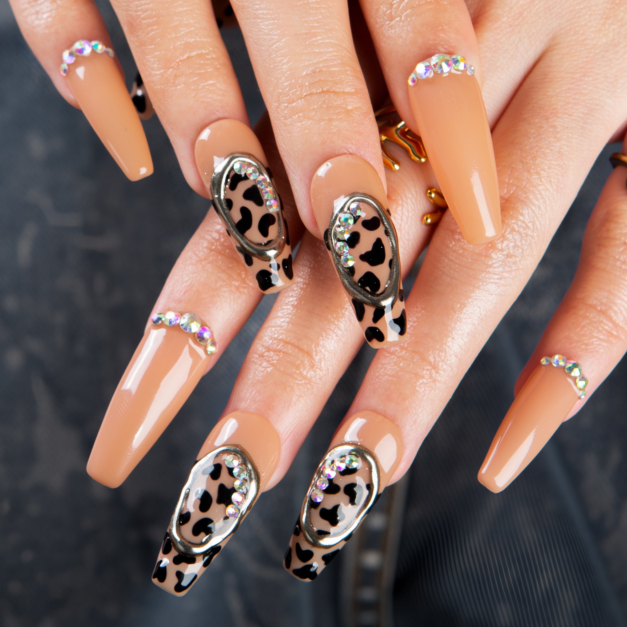 Bow Down Handmade Coffin Nails H641 RTS