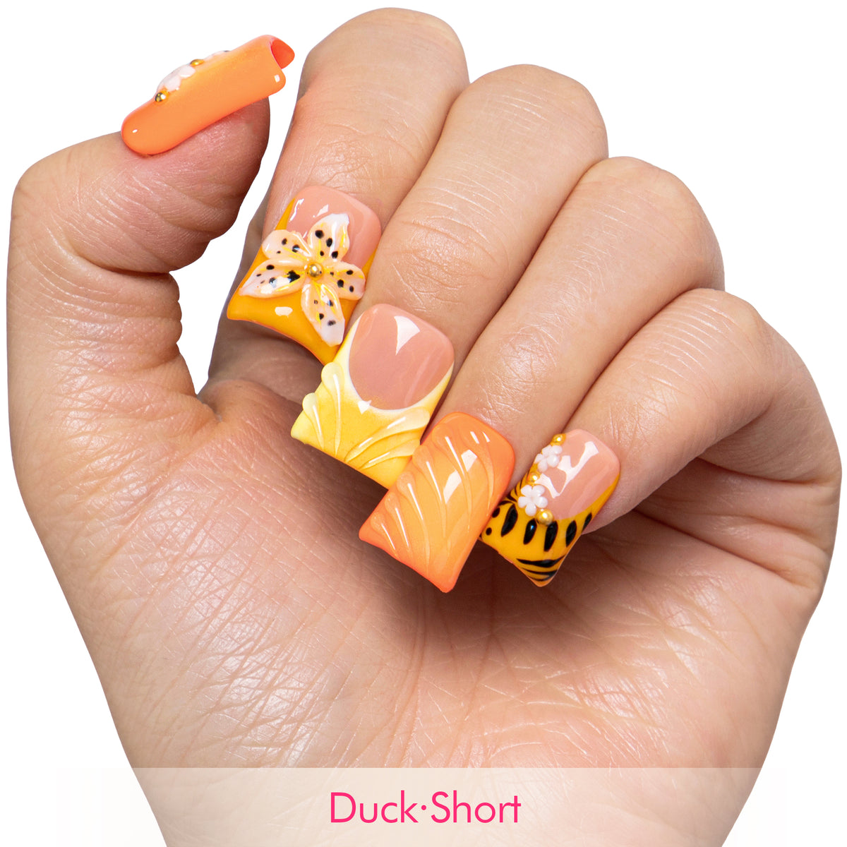 Burn baby, Burn Handmade Nails H645