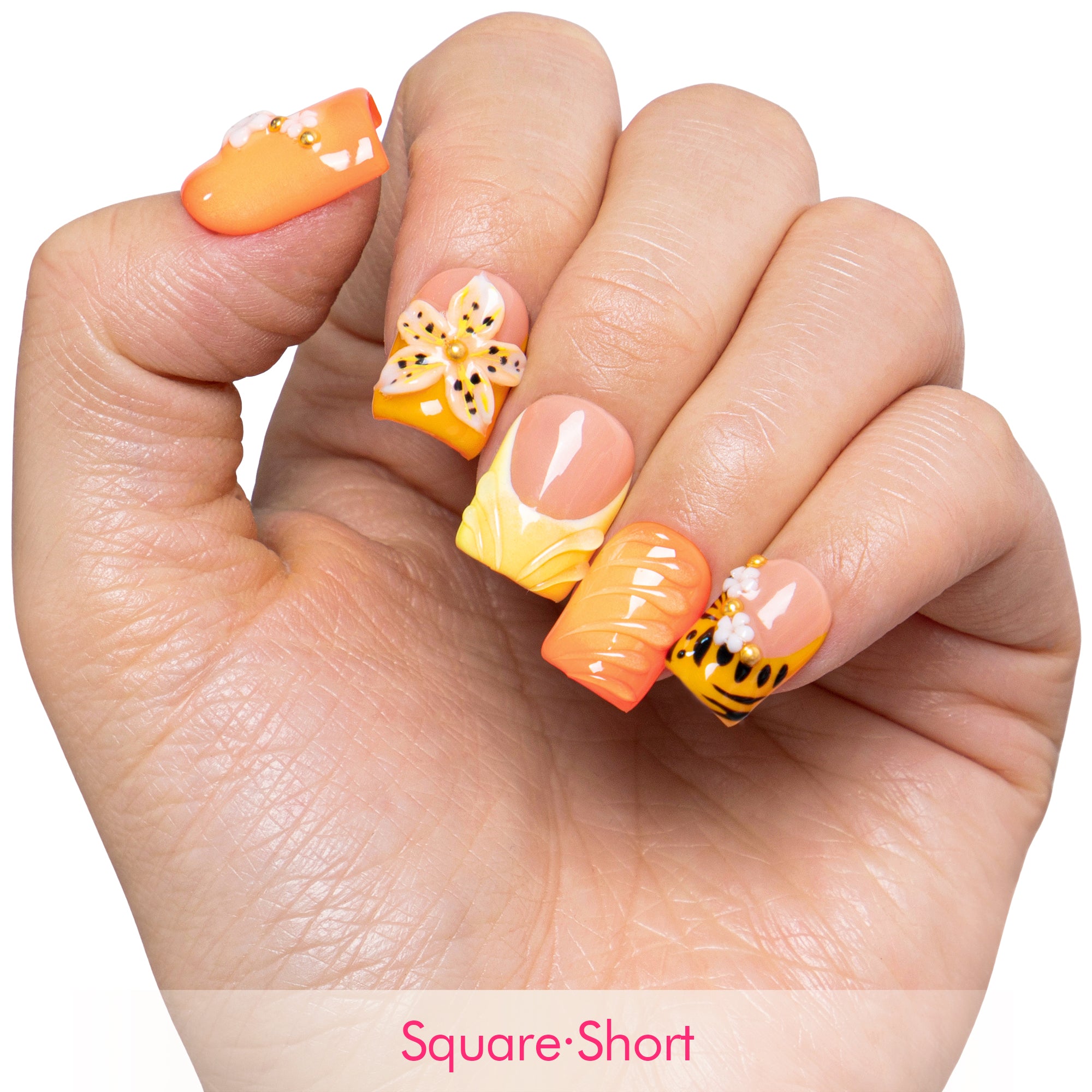 Burn baby, Burn Handmade Nails H645