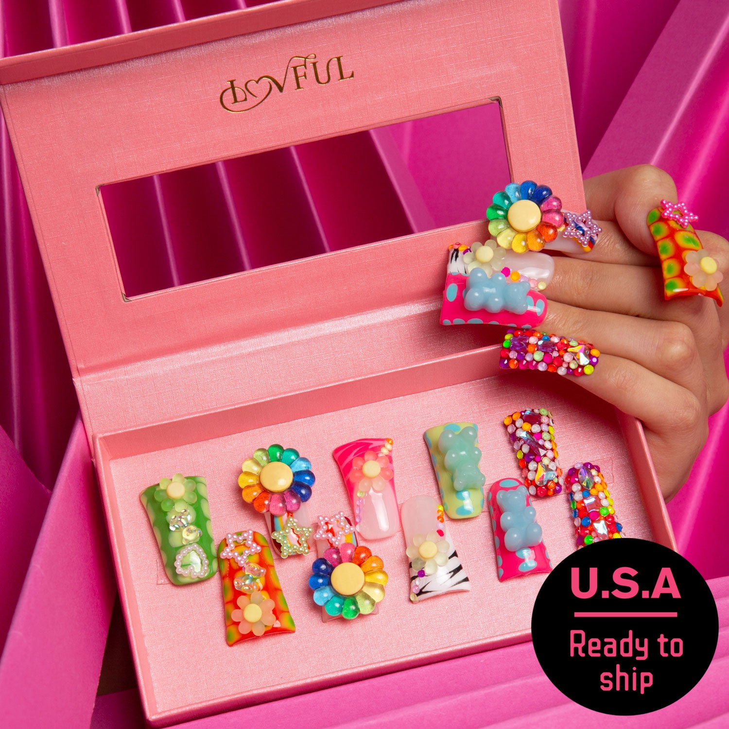 Lovkashi Flower Handmade Duck Nails H65 RTS
