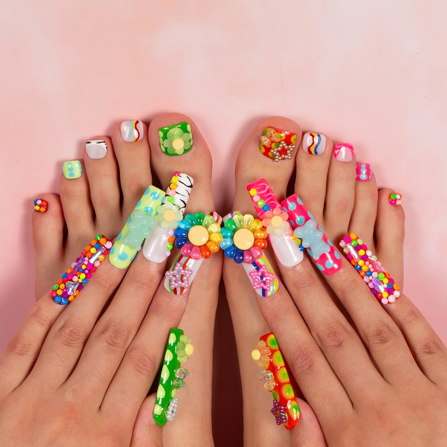 Lovkashi Flower Combo Set Handmade Nails H65+T65