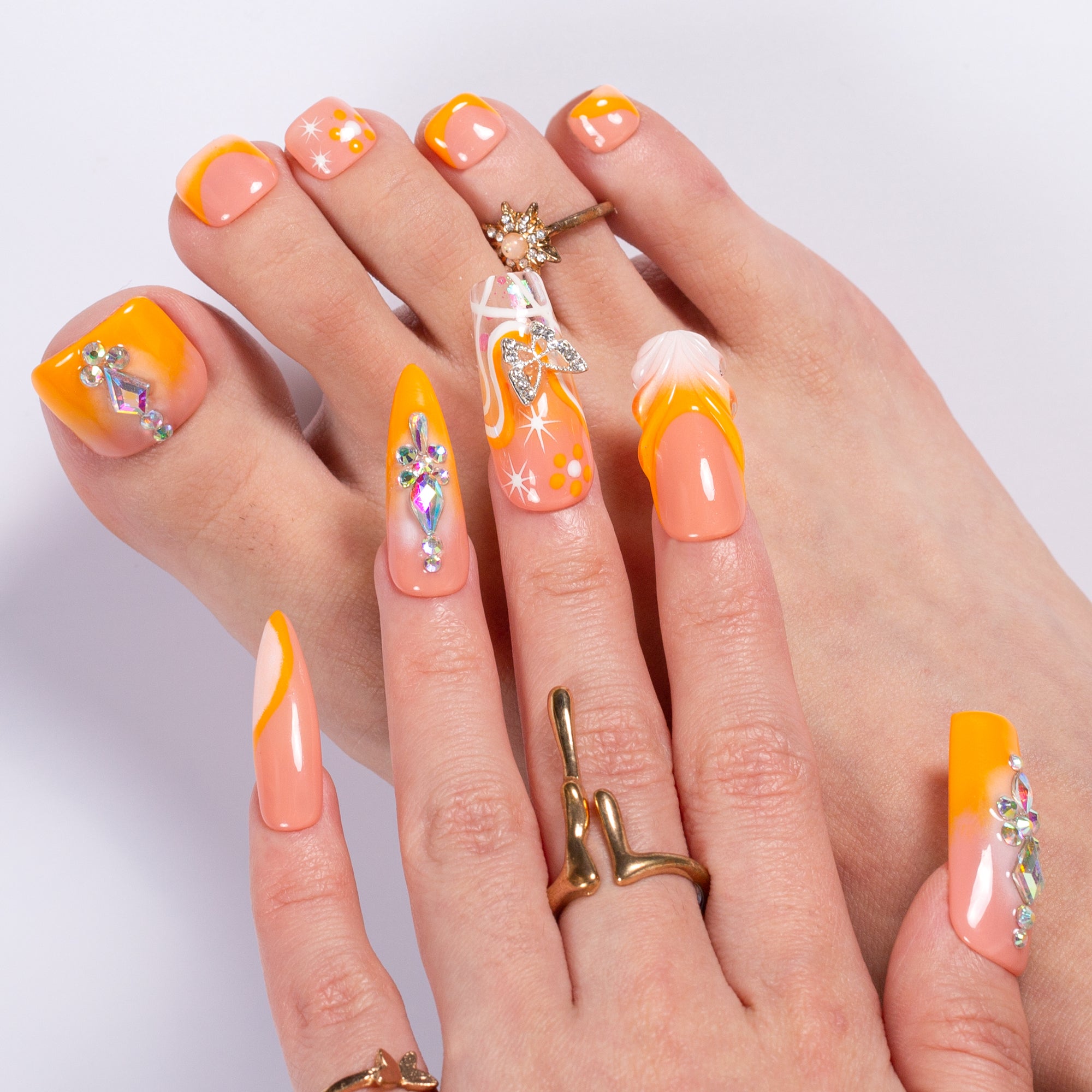 Sunlit Dream Combo Set Handmade Nails H663+T663