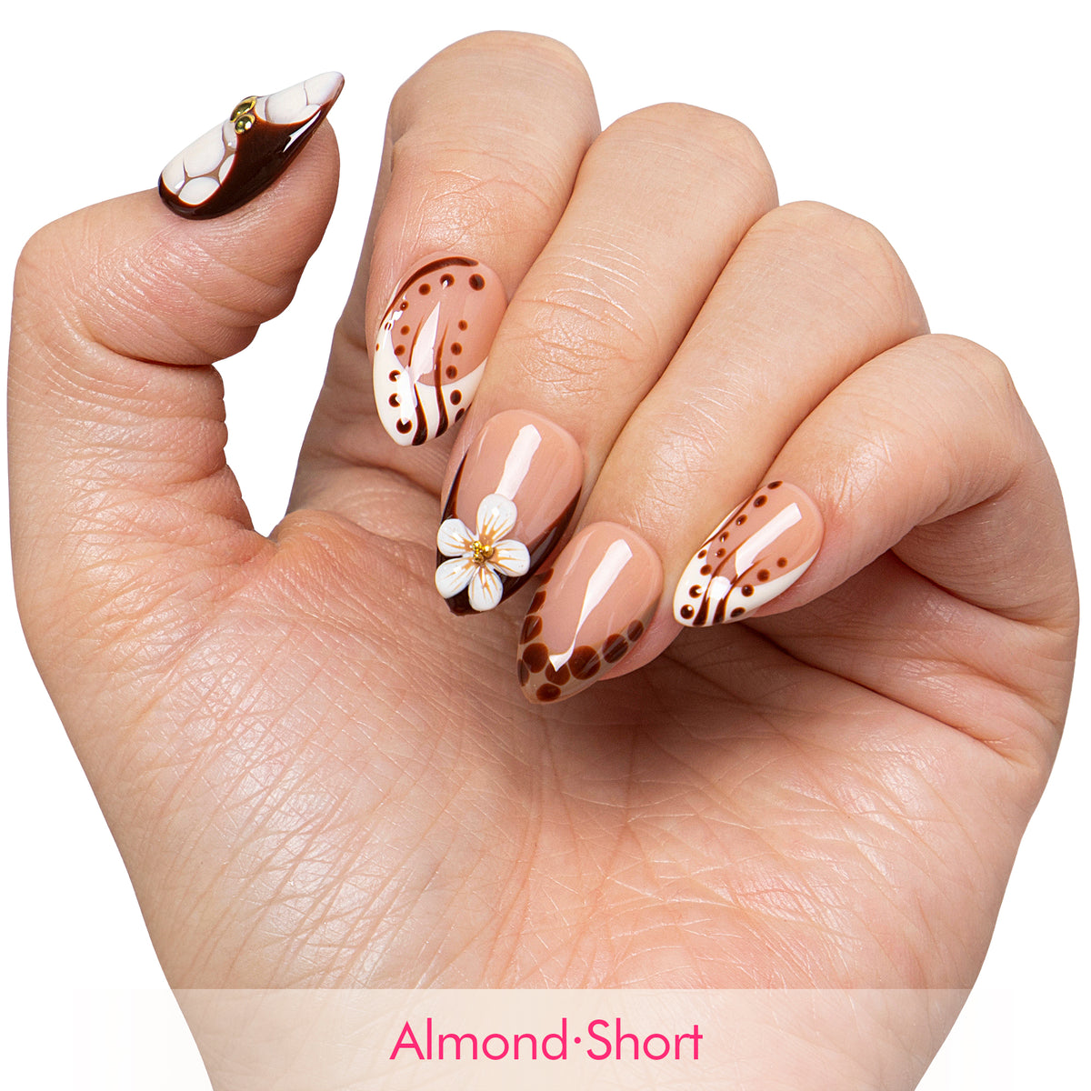 Latte Art Handmade Nails H667