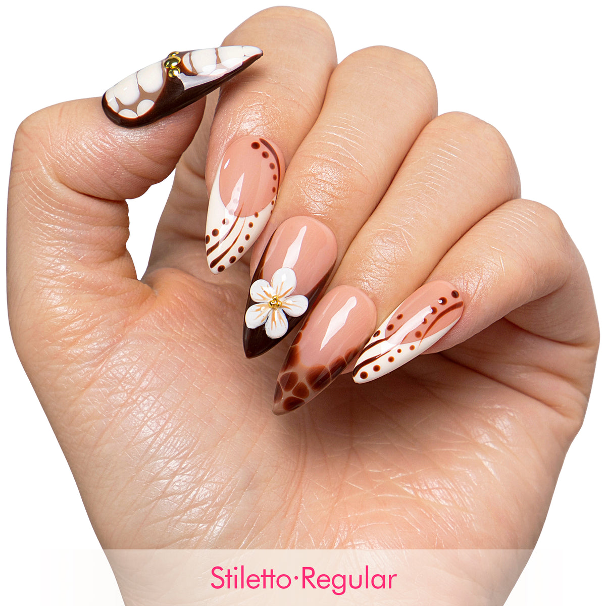Latte Art Handmade Nails H667