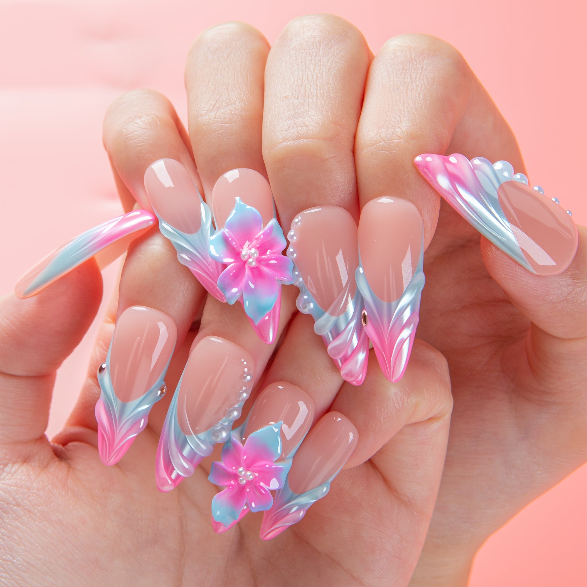 Dreamy Ocean Handmade Nails H671