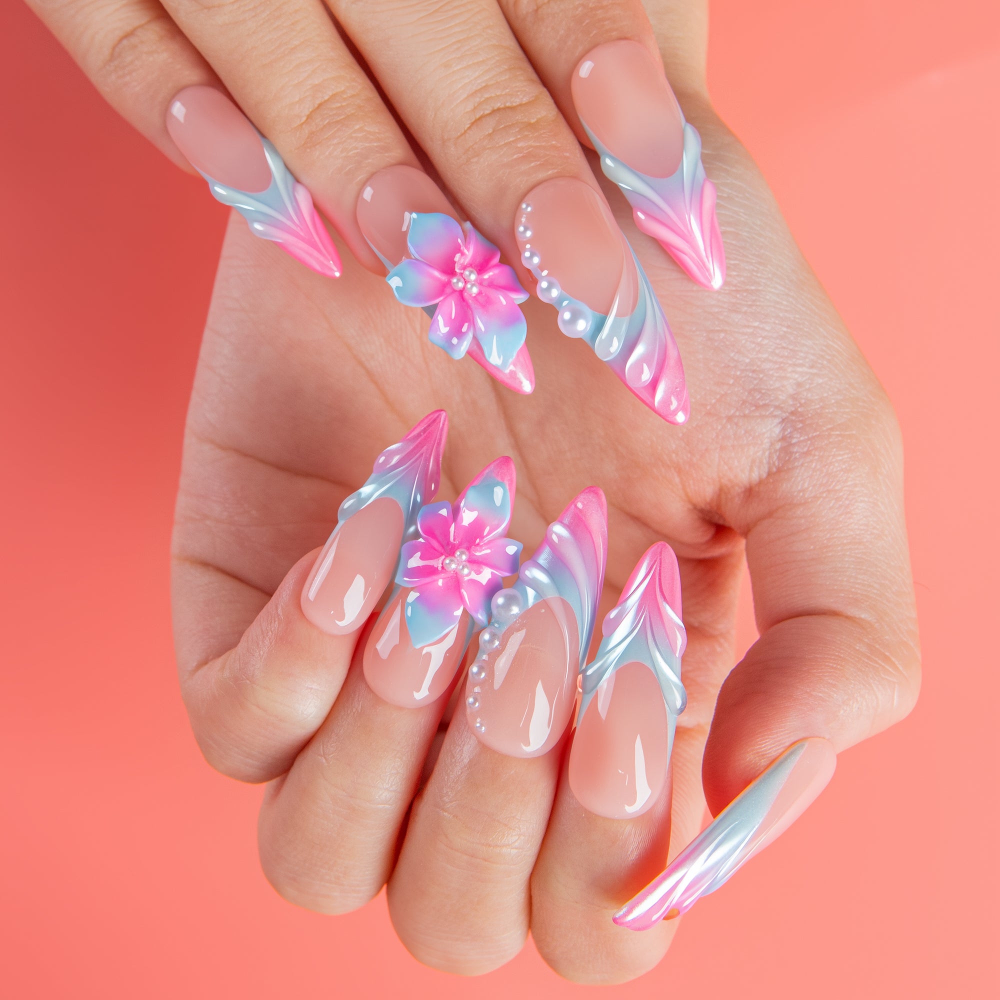 Dreamy Ocean Handmade Nails H671