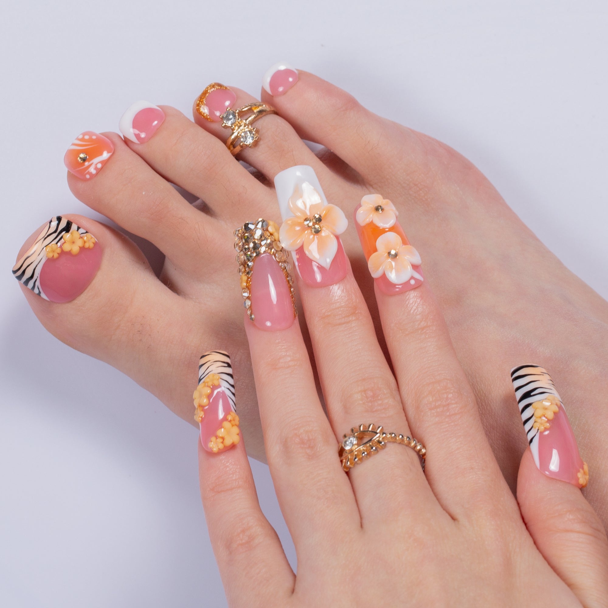 Citrus Muse Combo Set Handmade Nails H672+T672