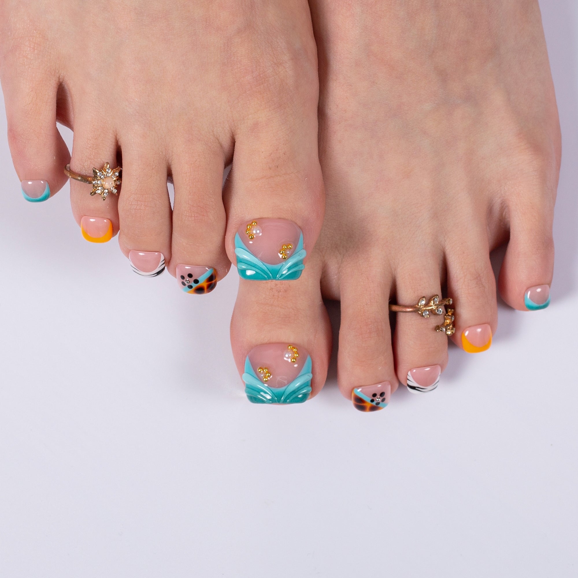 Jungle Whisper T674 Toe Nails - 20Pcs Free Size