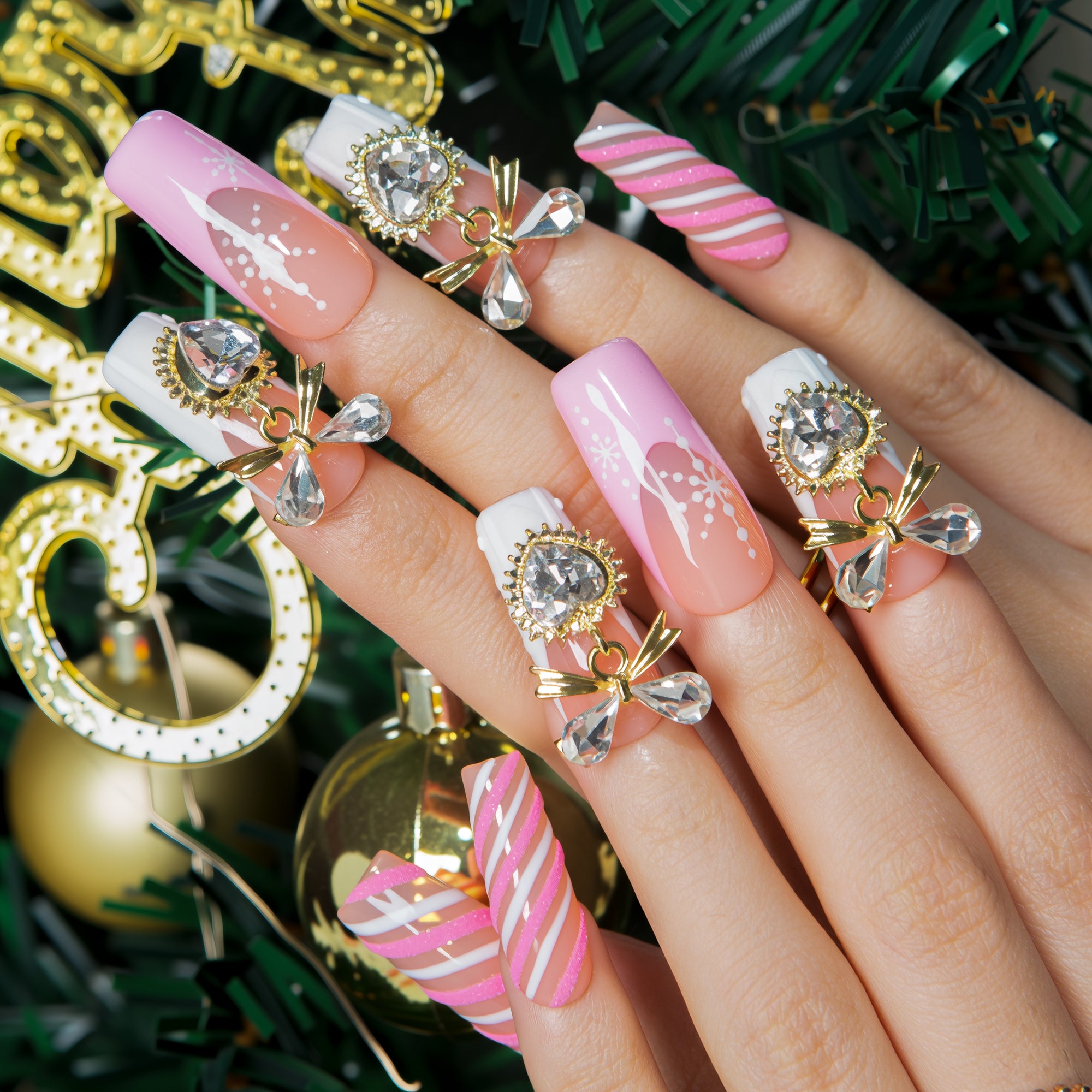 Pink Frost Handmade Square Nails H676 RTS