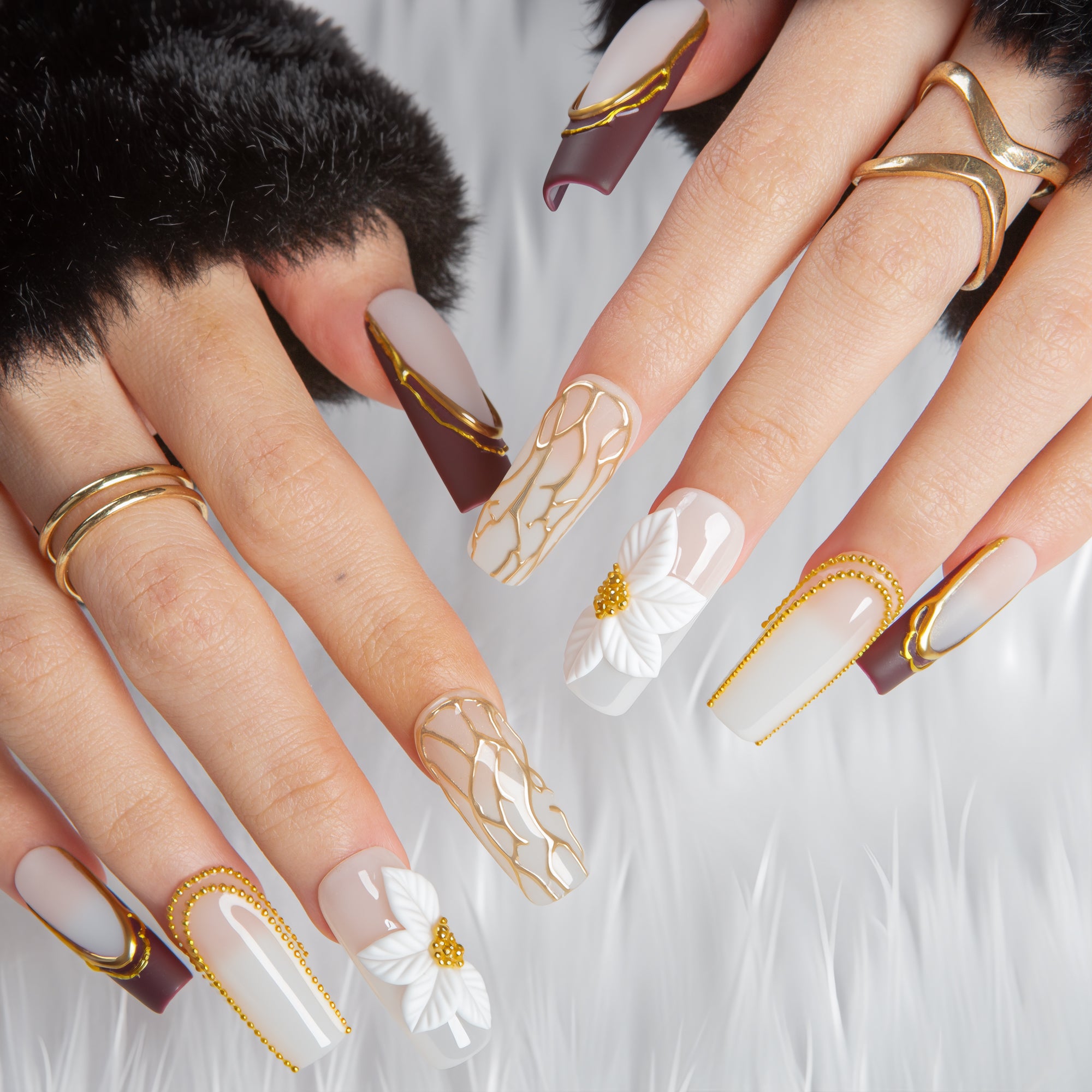 Luxe Mocha Handmade Nails H683