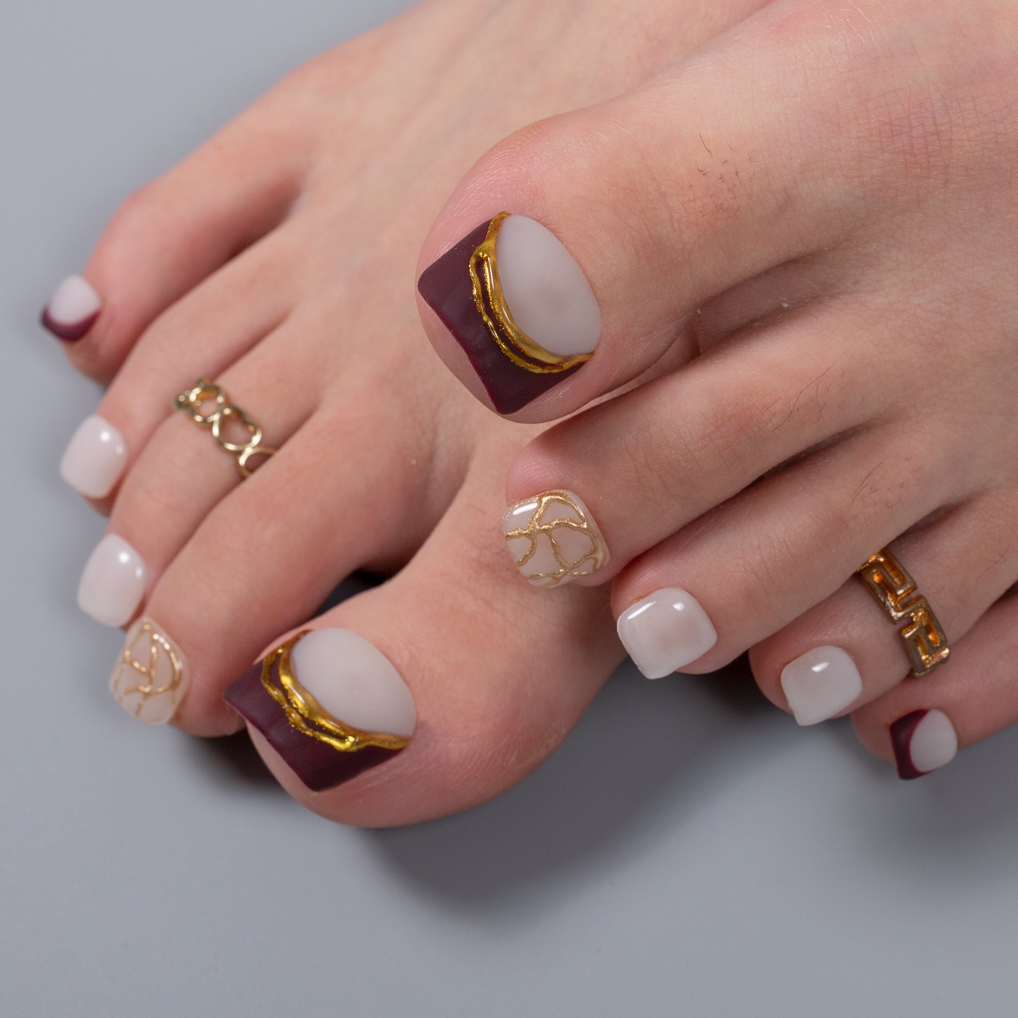 Luxe Mocha T683 Toe Nails - 20Pcs Free Size