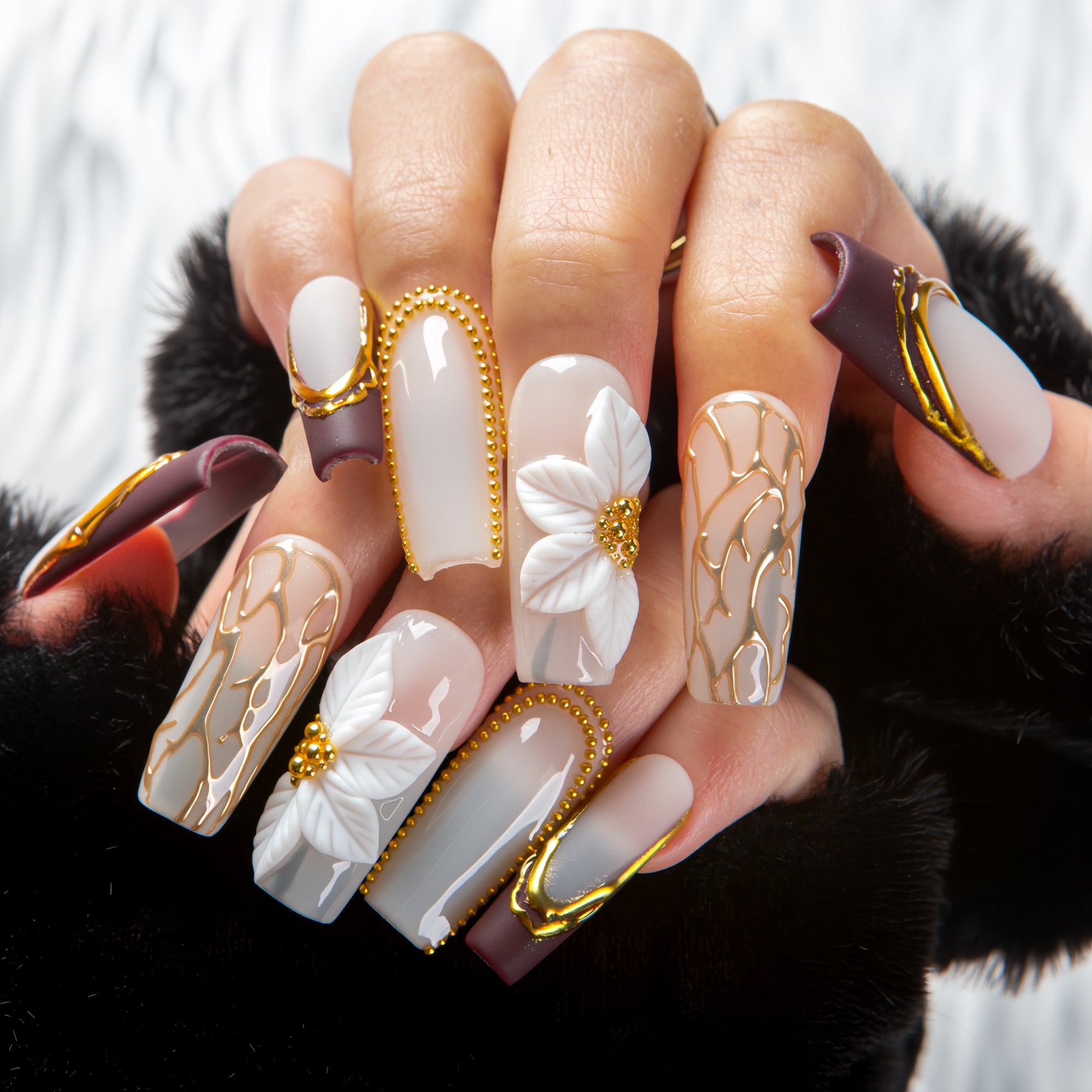 Luxe Mocha Handmade Nails H683