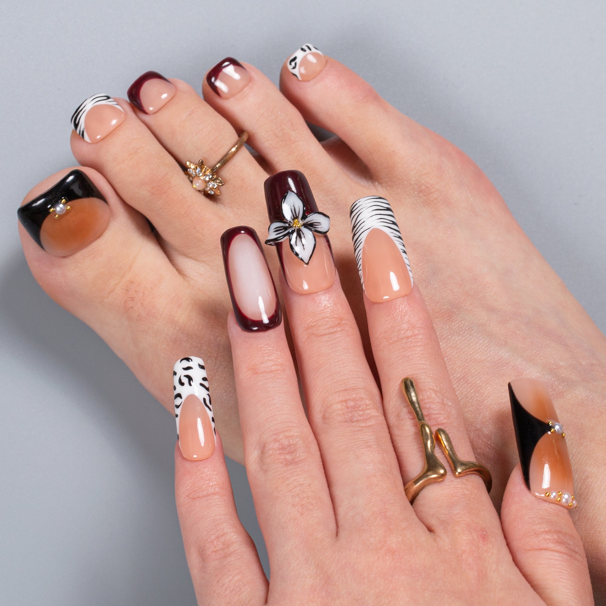 Rouge Combo Set Handmade Nails H684+T684