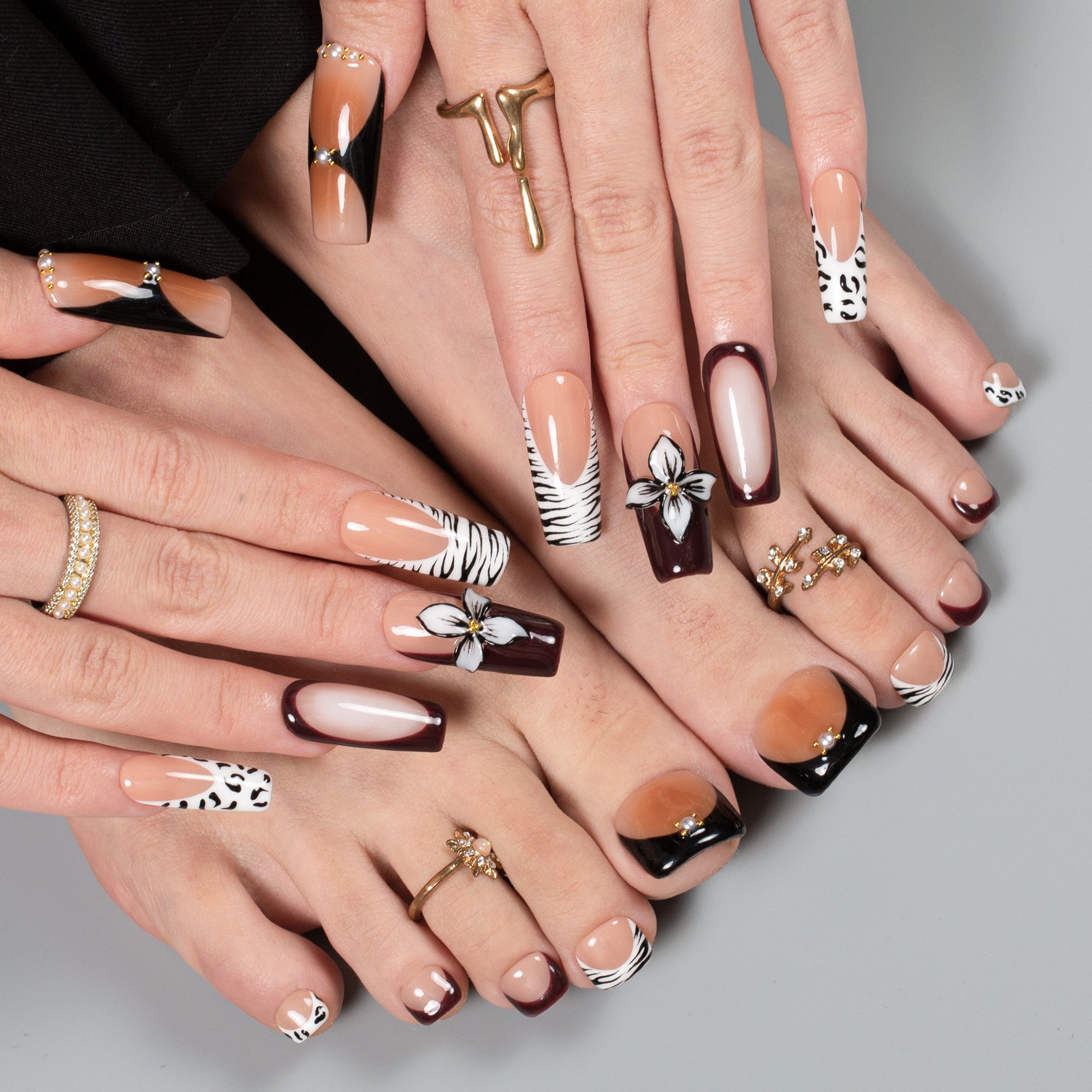 Rouge Combo Set Handmade Nails H684+T684