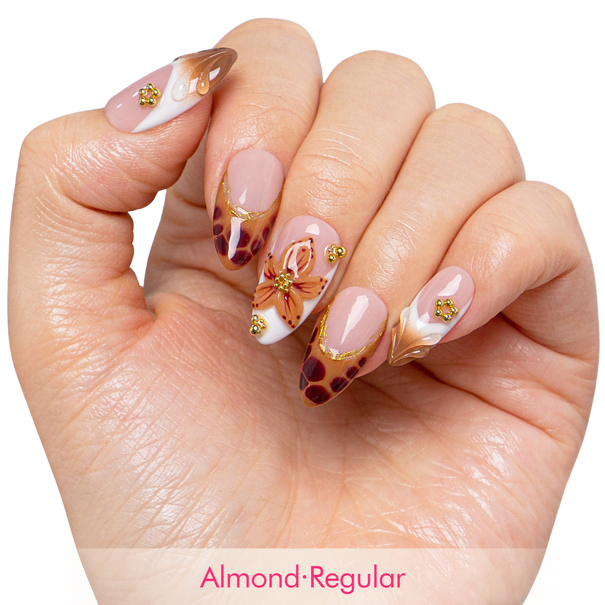Caramel Petal Handmade Nails H686